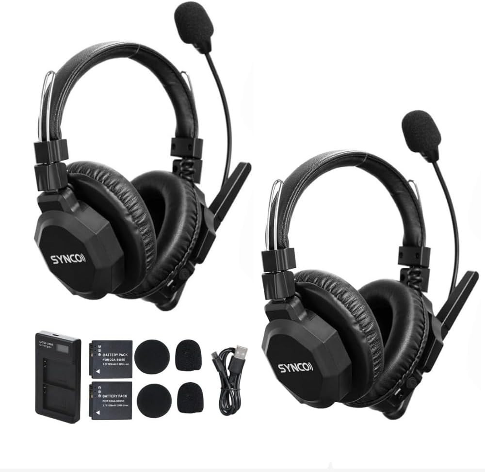 SYNCO Xtalk Xmax2 Wireless Intercom Headset Set 2 Person 2.4GHz Full-Duplex