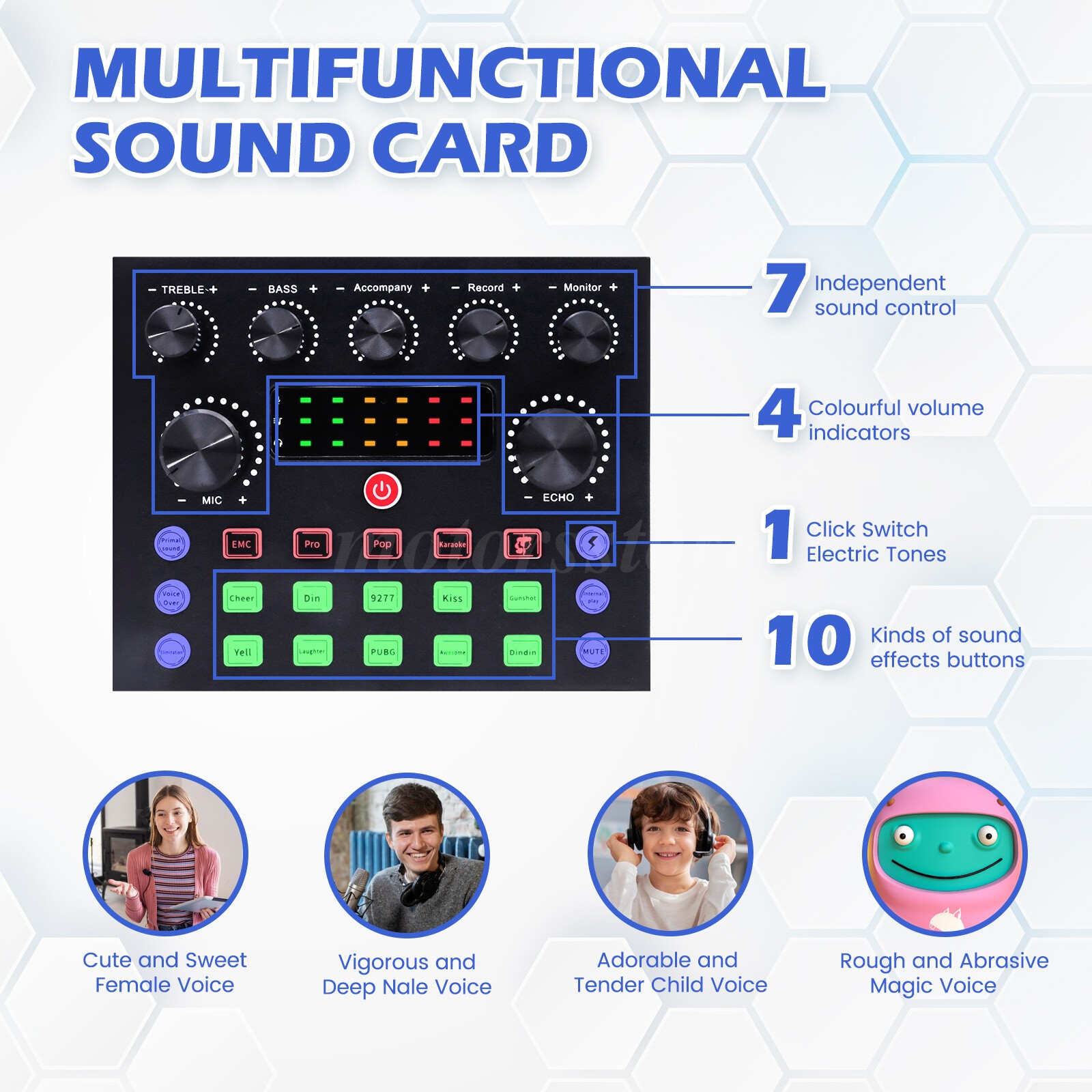 Home Audio Mixer Kit Sound Card Podcast For Live Game Music Record Condencer Mic