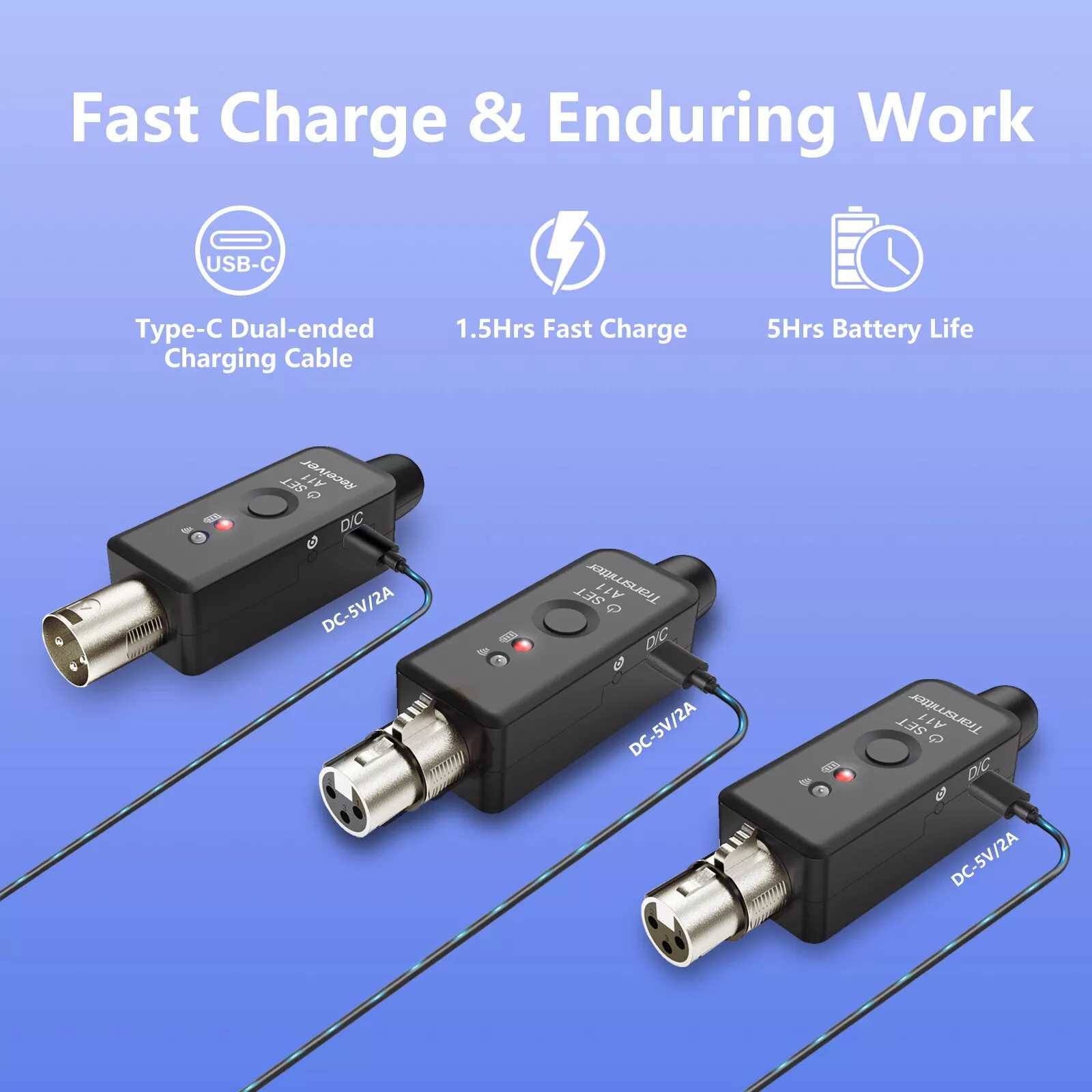 Microphone Transmitter&Receiver UHF XLR Adapter For Recording Studio/Stage Show