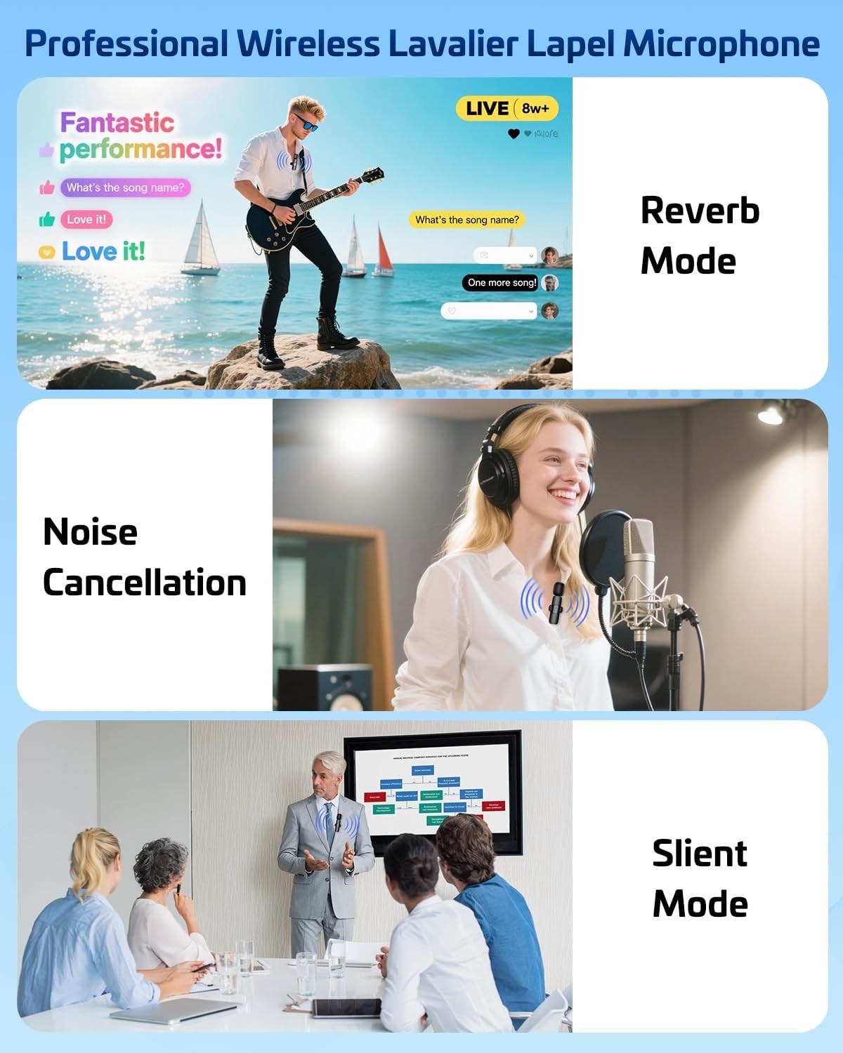 Pink Wireless Lavalier Microphone for iPhone & Android – Mini Clip-On