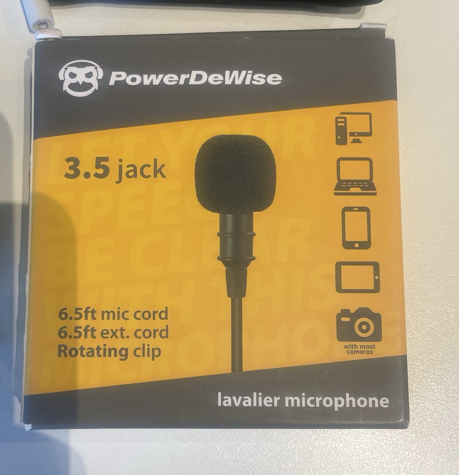 PowerDeWise 3.5 mm Jack Lavalier Microphone For Recording with 6.5 Ft Ext. Cord