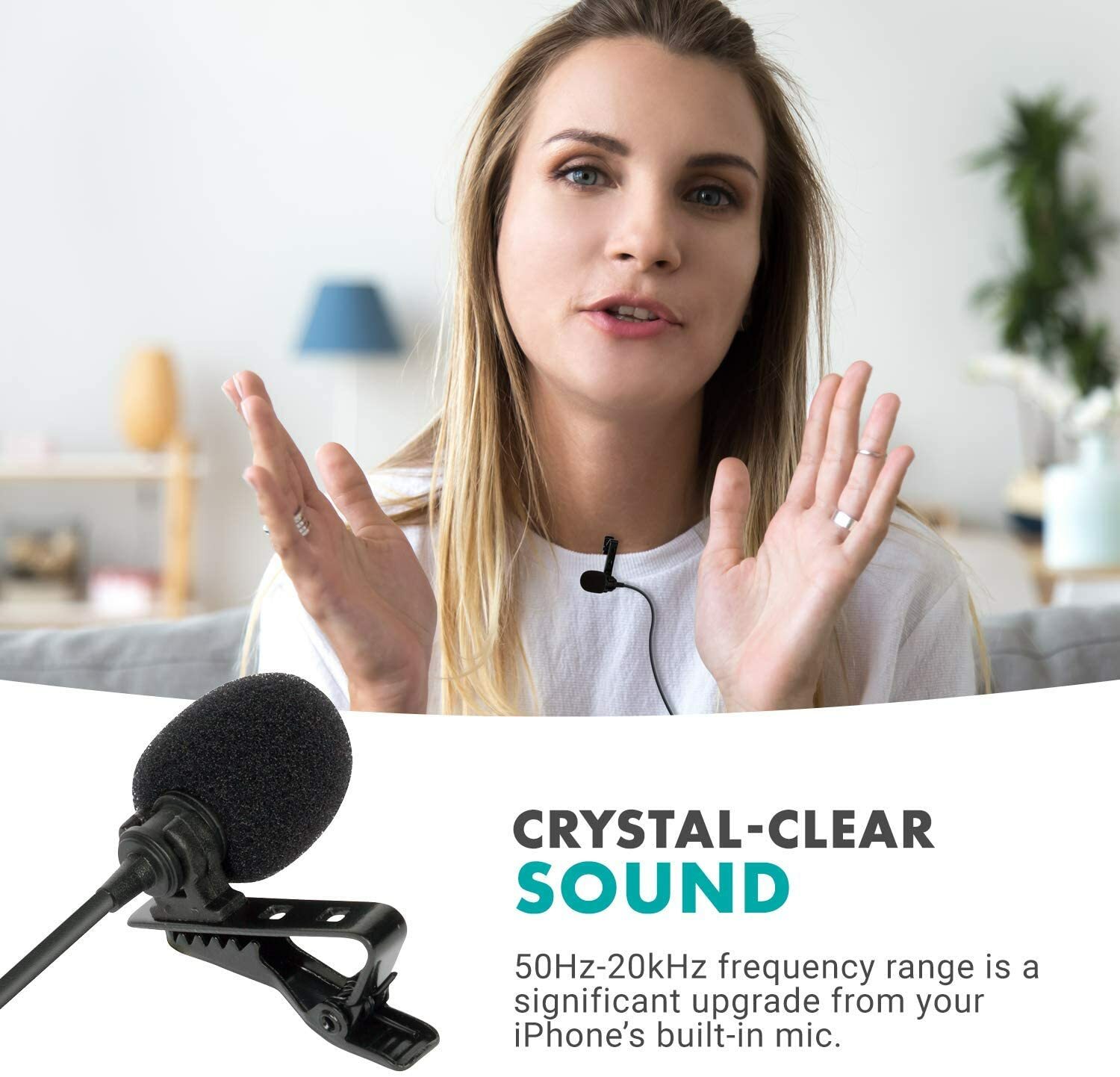 Movo uLav USB-C Lavalier Clip On Microphone for Android, iPad Pro, Smartphone
