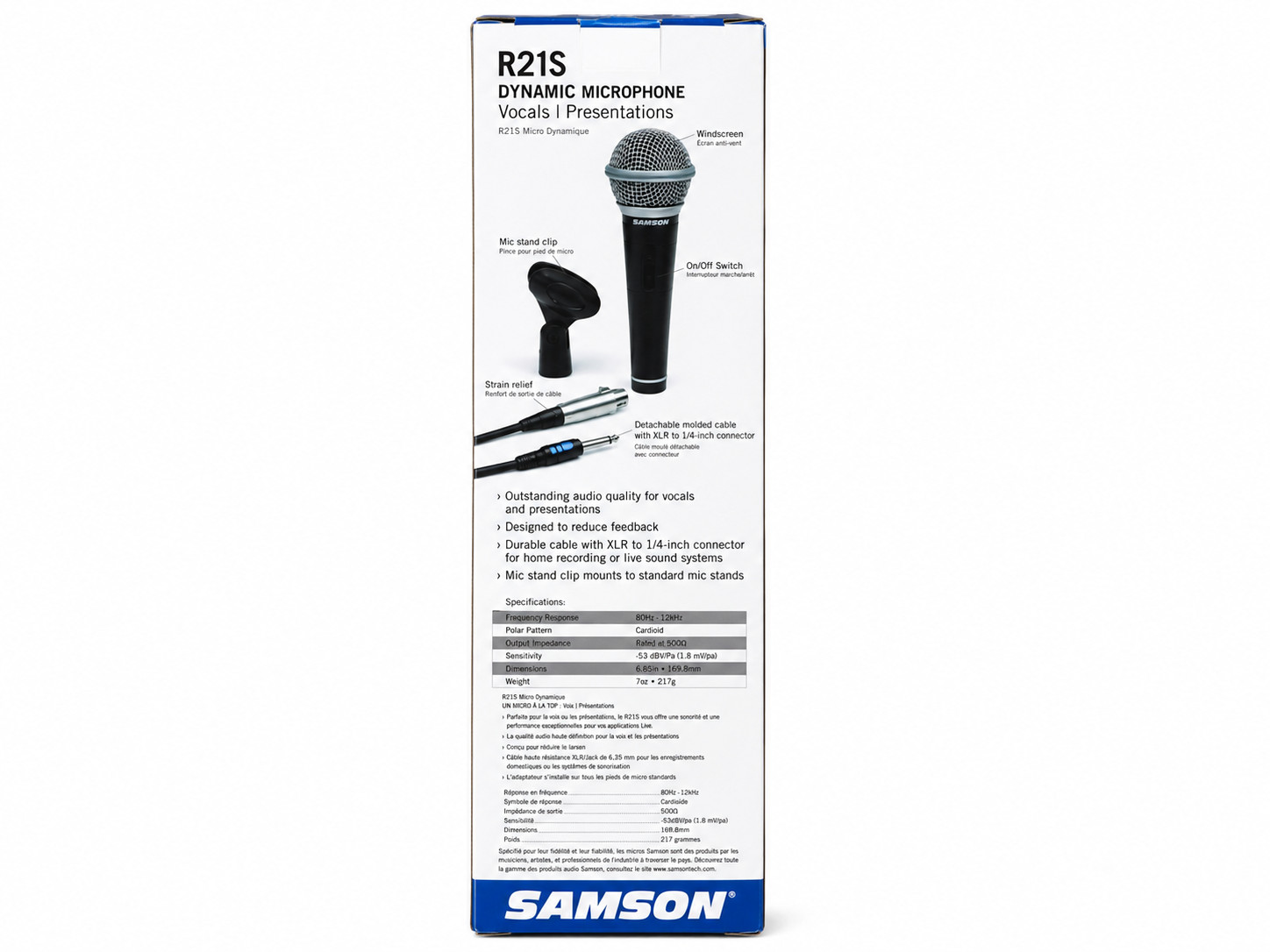 Samson R21S Dynamic Cardiod Handheld Microphone Black New In Box Free Shipping