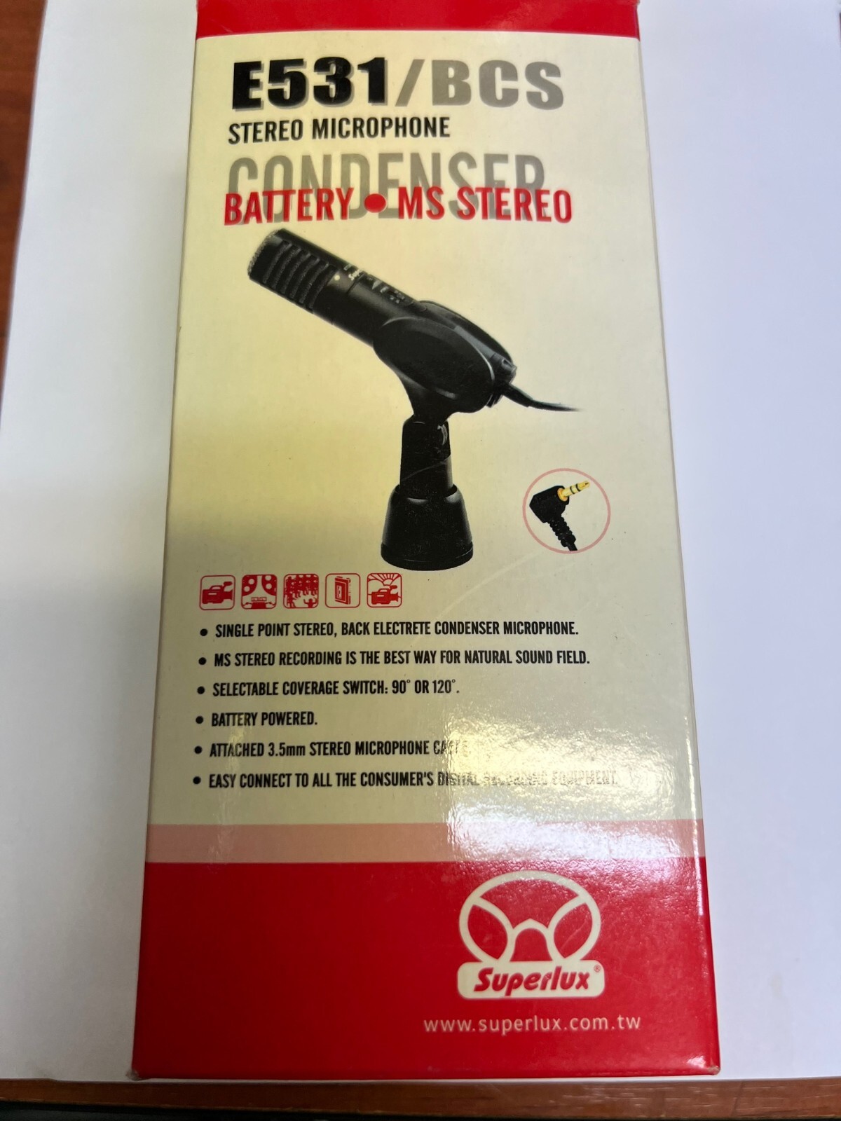 Superlux E531/BCS Stereo Condenser Microphone Battery MS Stereo Brand New