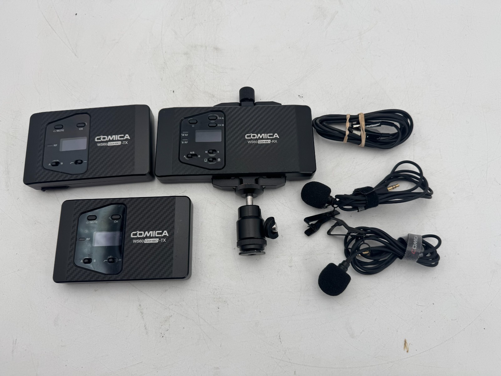 Comica WS60 Lav Combo Smartphone Wireless Lavalier Lapel Microphone Black