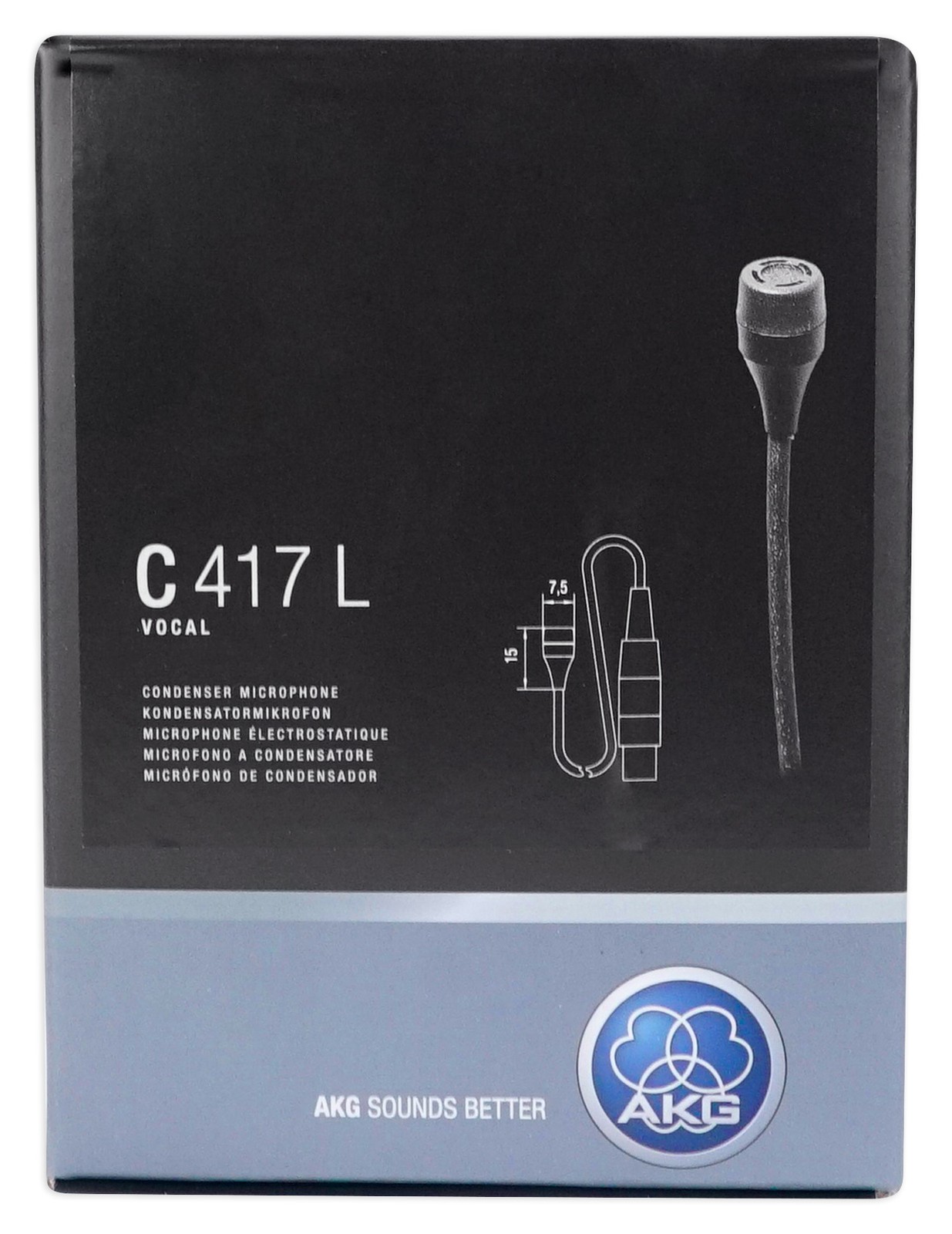 AKG C417 L Omnidirectional Clip on Lavalier Microphone XLR Mic + Windscreen
