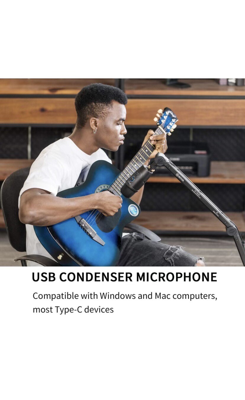 Boya BY-PM500 Type C USB Microphone Cardioid Condenser Studio Mic for Smartphone