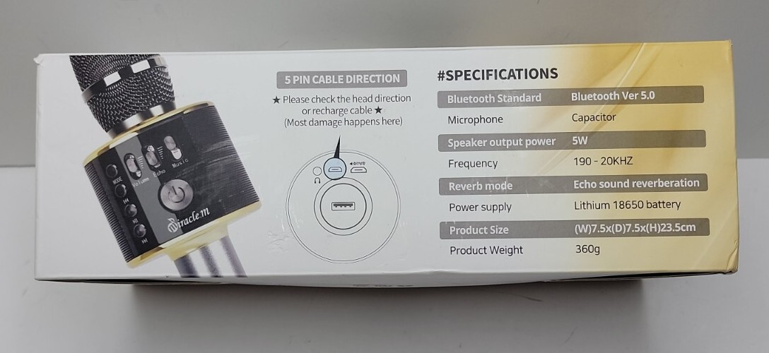 Miracle M37 Second Edition – Bluetooth Karaoke Microphone.