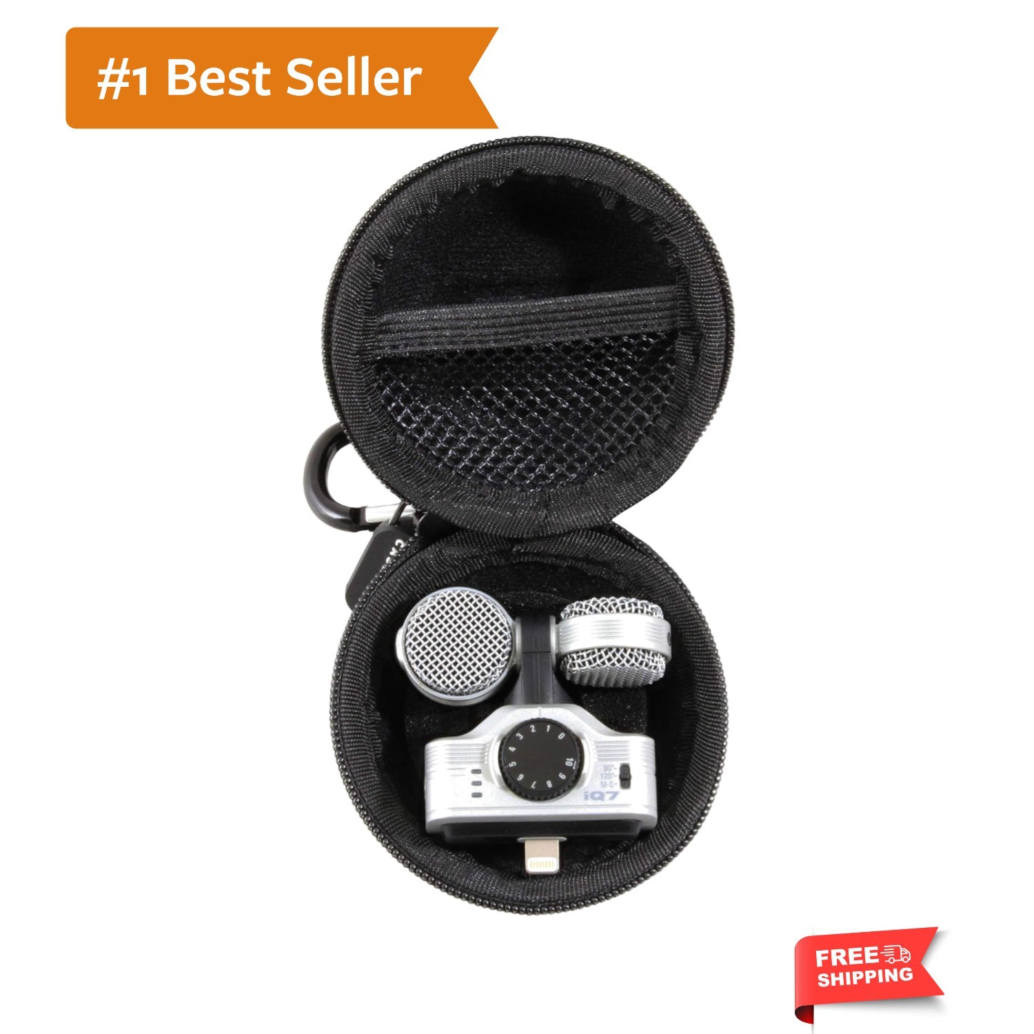 Clip-on Phone Microphones Travel Case Compatible with Zoom iQ7, iQ6, Mounted …
