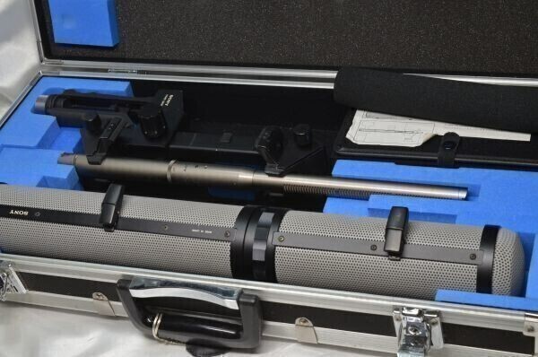 Sony C-74 Shotgun Microphone with AD-44 & GP-3 Carrying Case Used from Japan