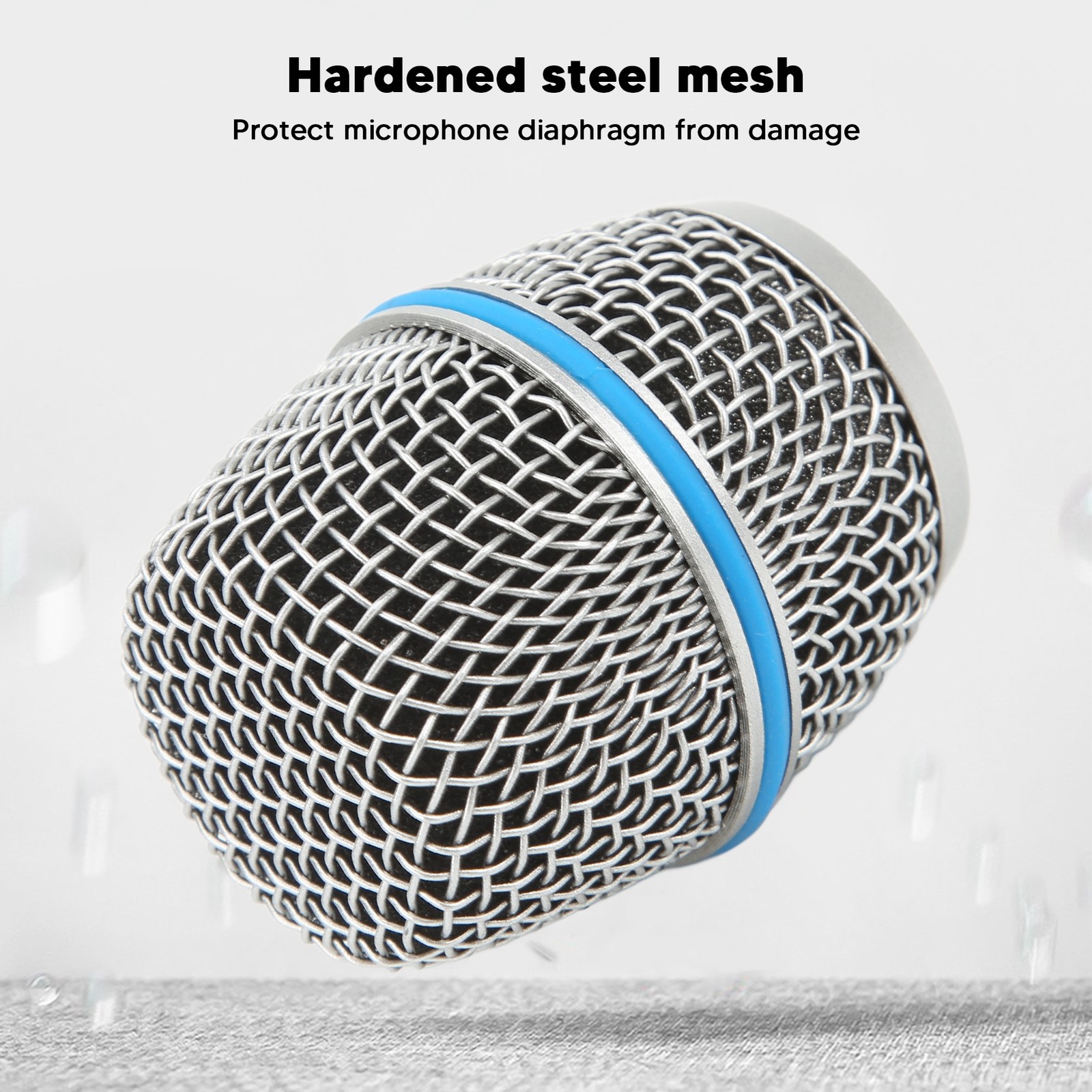 Microphone Ball Head Mesh Grill Inner Foam Filter Stainless Steel Grille Mic BEA