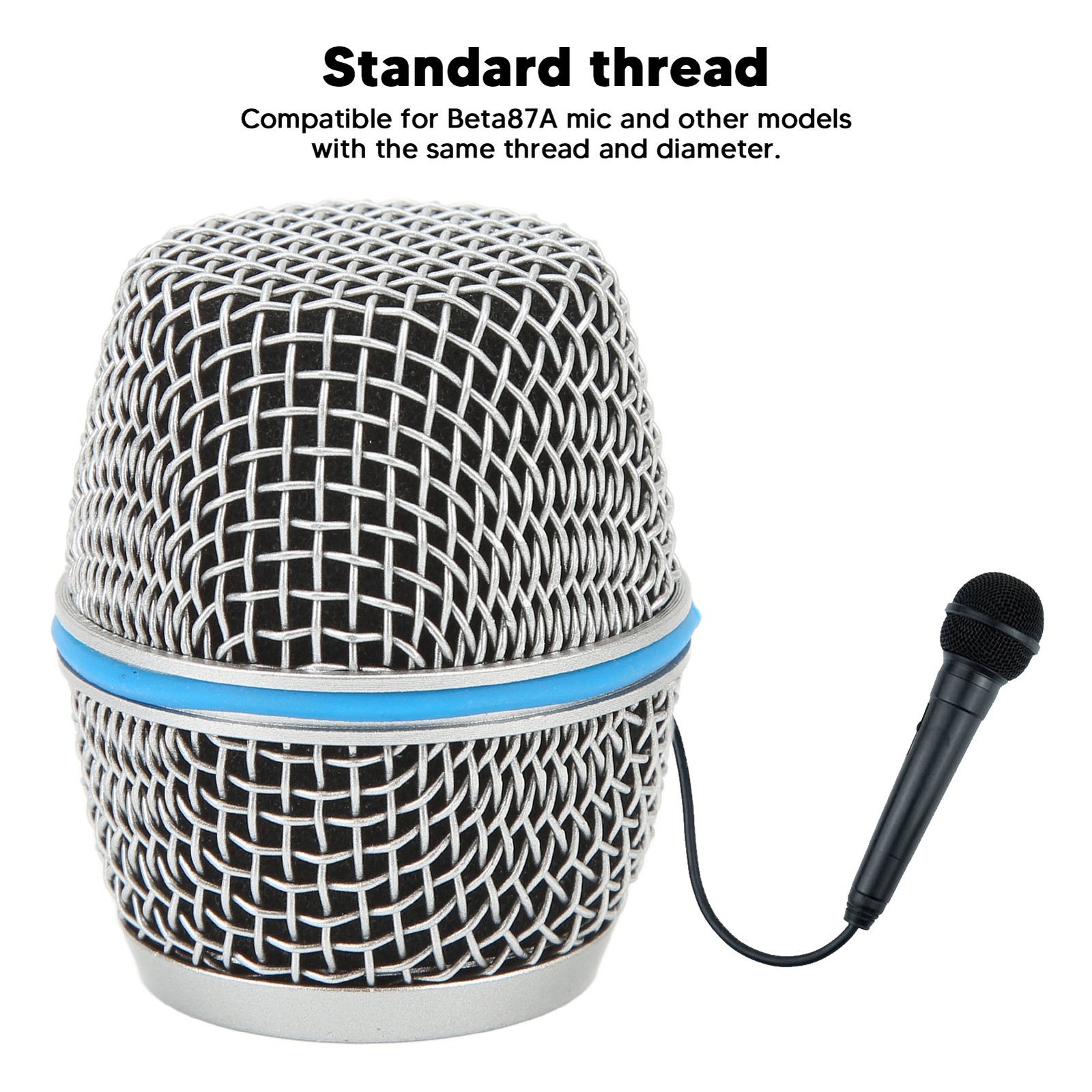 Microphone Ball Head Mesh Grill Inner Foam Filter Stainless Steel Grille Mic BEA