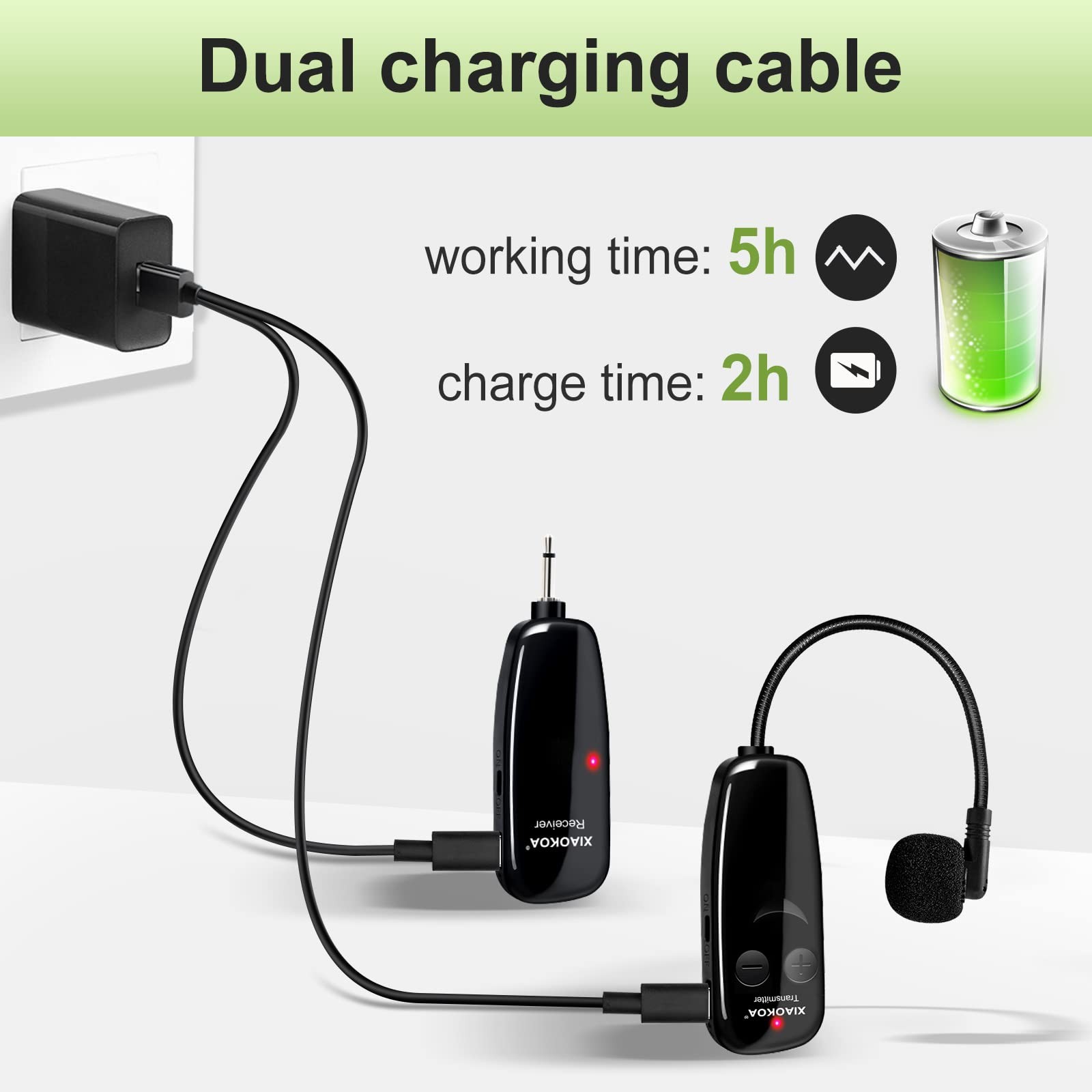 Wireless Microphone Headset, UHF Head Mic Speaker System, Professional Voice
