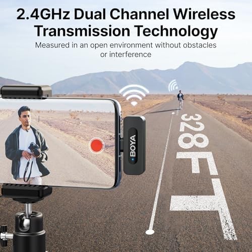 BOYA BY-V20 Wireless Microphones for iPhone 17/16/15 & Android/Laptop | Noise Ca