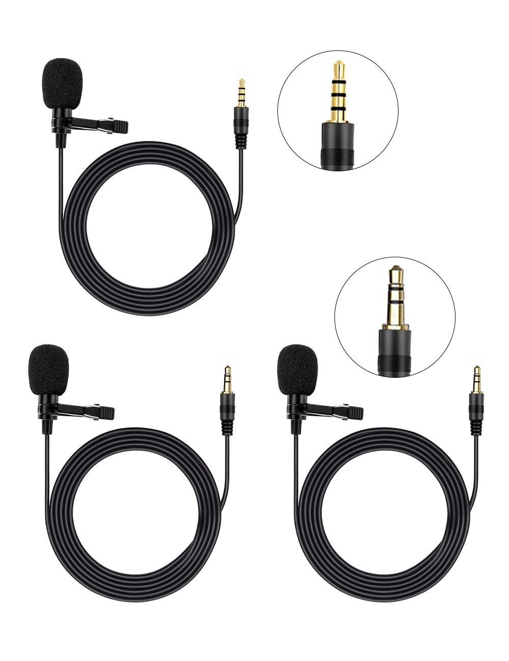 Lavalier Clip on Microphone, Portable Lav Mic for Android Smartphone Camera P…