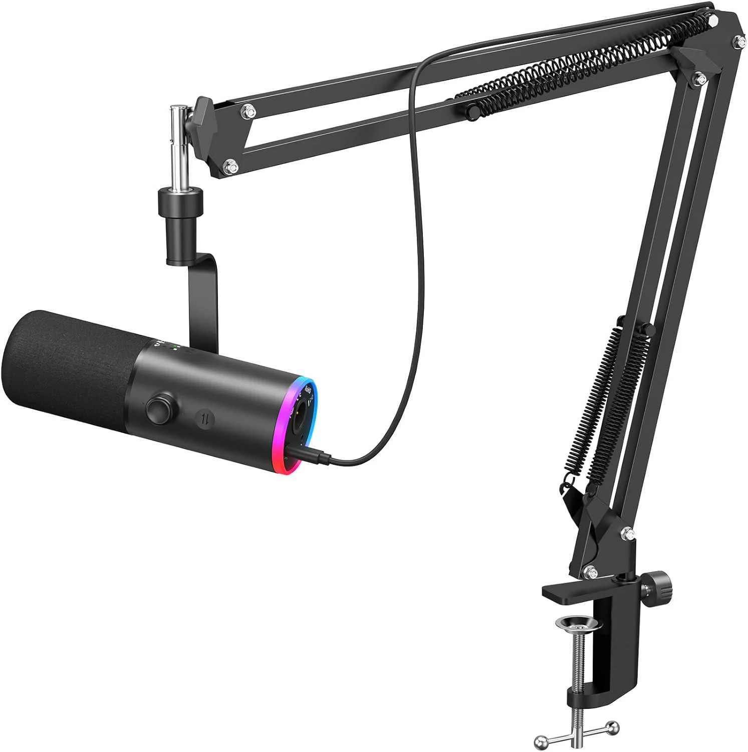 TONOR Dynamic Gaming Microphone XLR/USB Mic with AI Noise Cancellation | Boom Ar