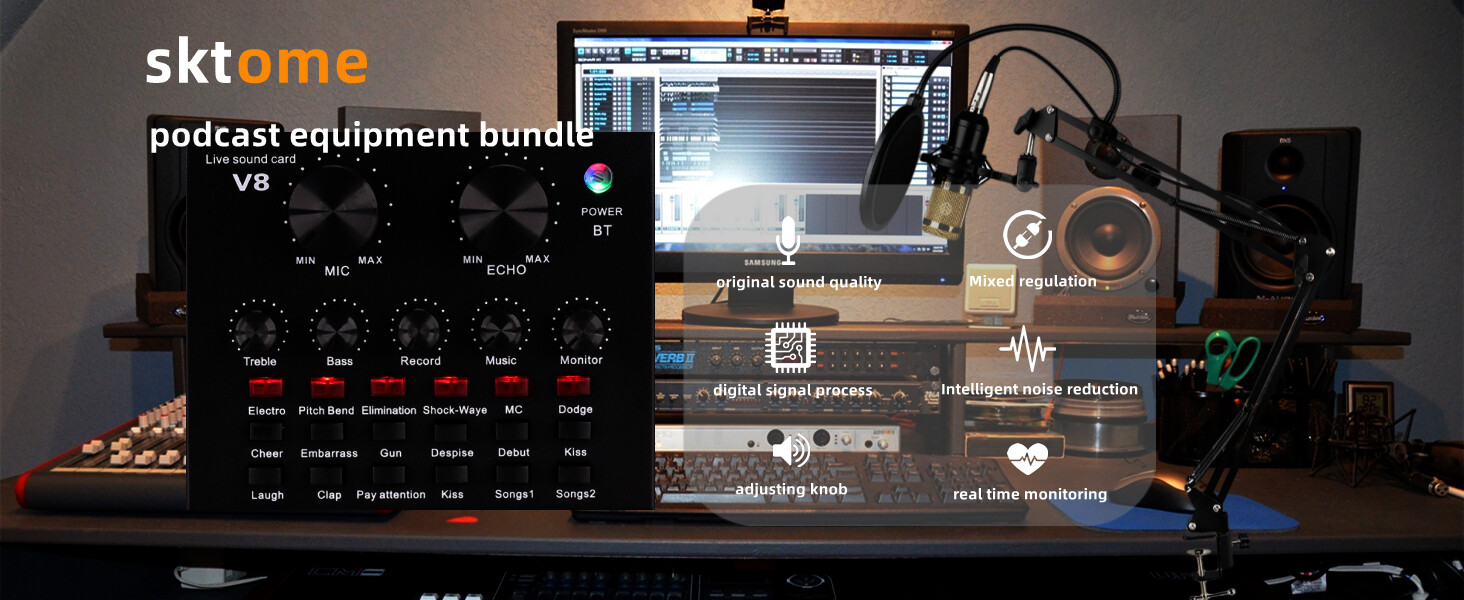 Pro Audio Condenser Professional Podcast Studio Recording Microphone Vocal Set