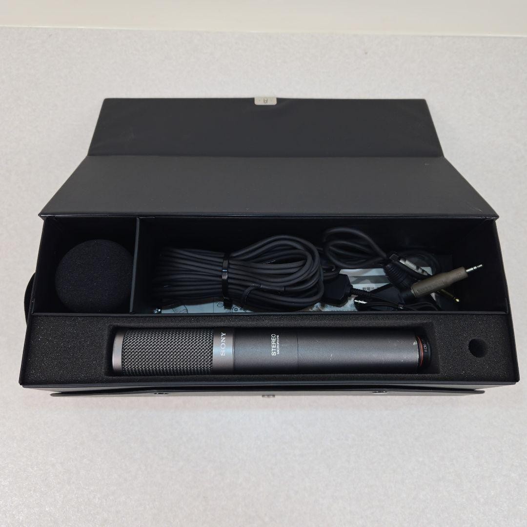 Sony ECM-999 Electret Condenser Microphone Mid-Side Stereo Battery Powered Good