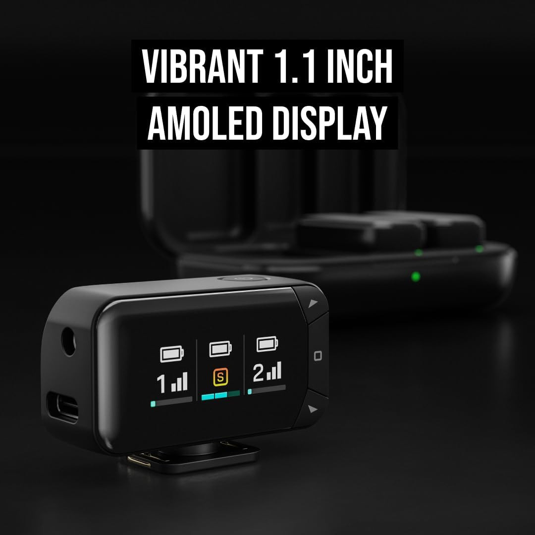 Compact Wireless Microphone Kit for Cameras & Smartphones – USB-C, Black