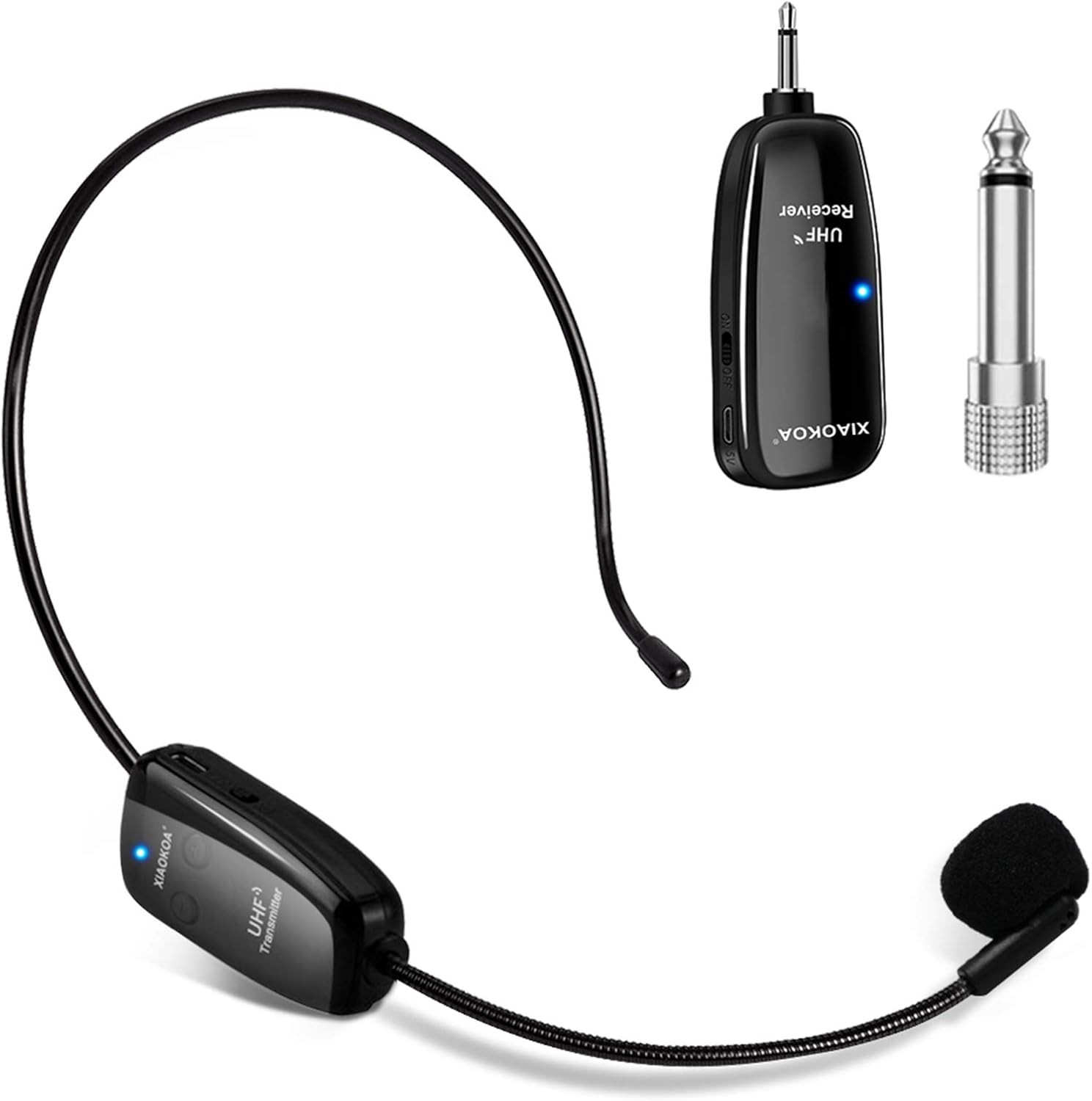 Wireless Microphone Headset, 160Ft Range, Dual Micro USB Charging