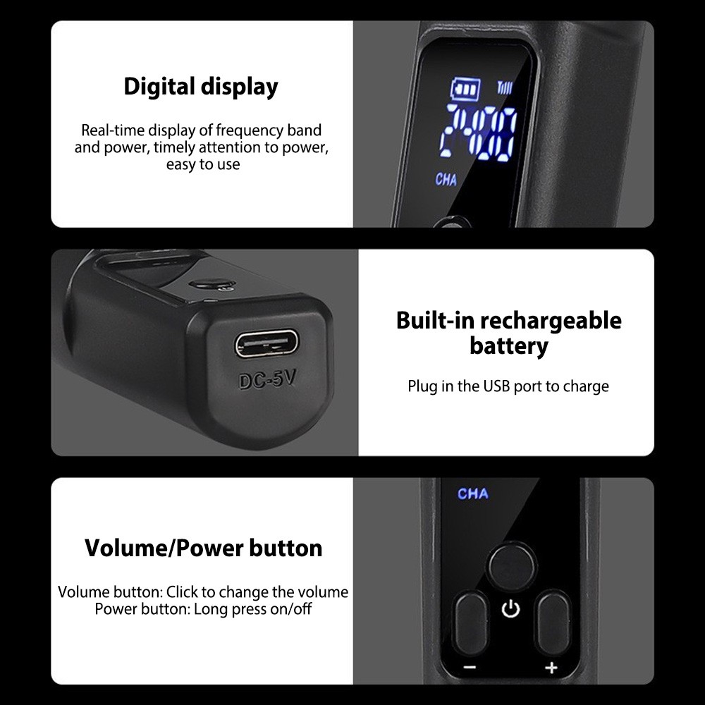 2.4G Microphone Wireless Xlr Transmitter And Receiver Rechargeable OUTW
