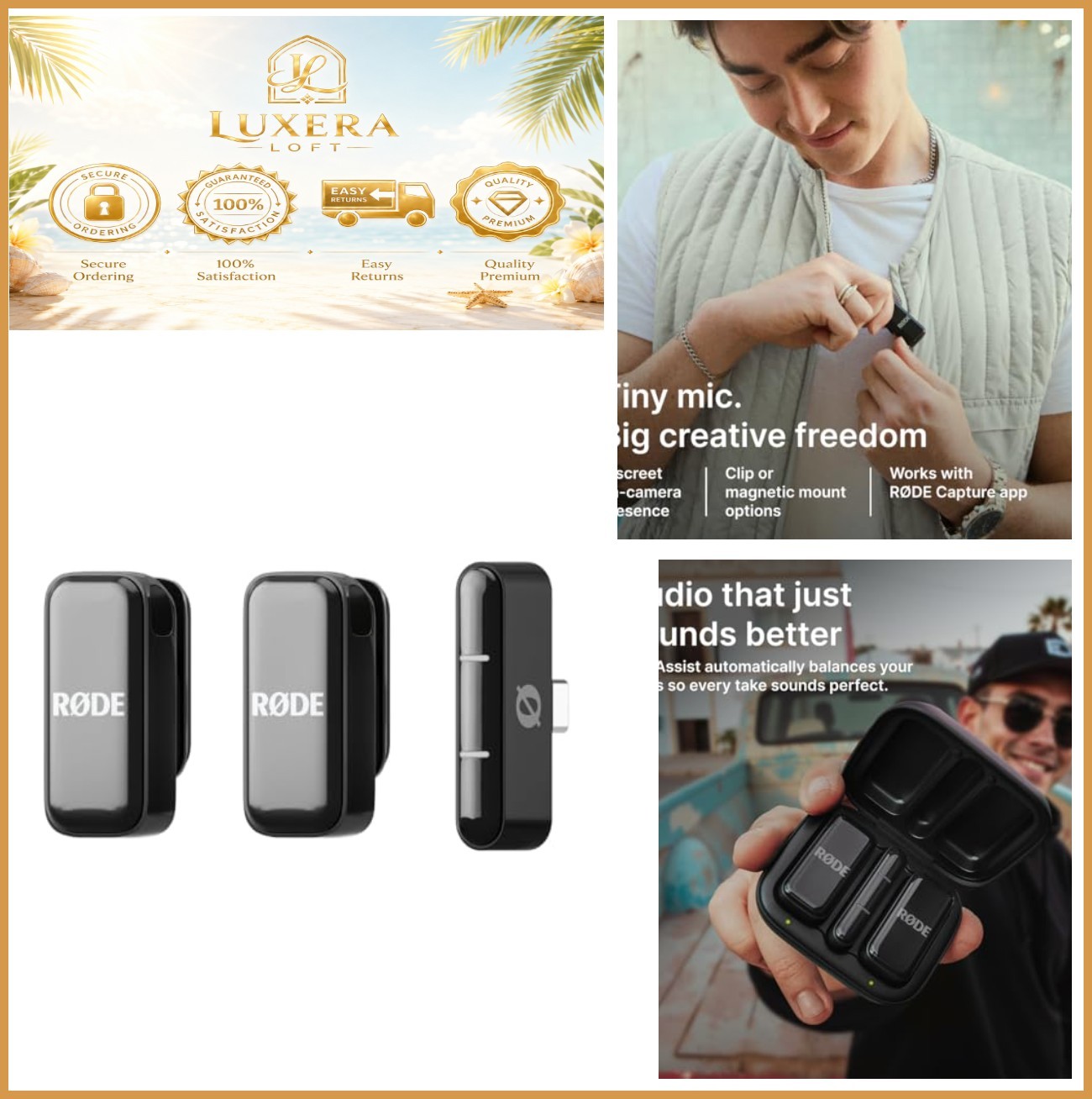 Wireless Microphone USB-C Dual Mic for Smartphone Omnidirectional Charging Case
