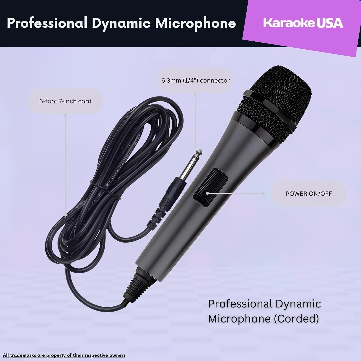 Dynamic Karaoke Microphone M187 – Corded, Black with Unidirectional Pickup