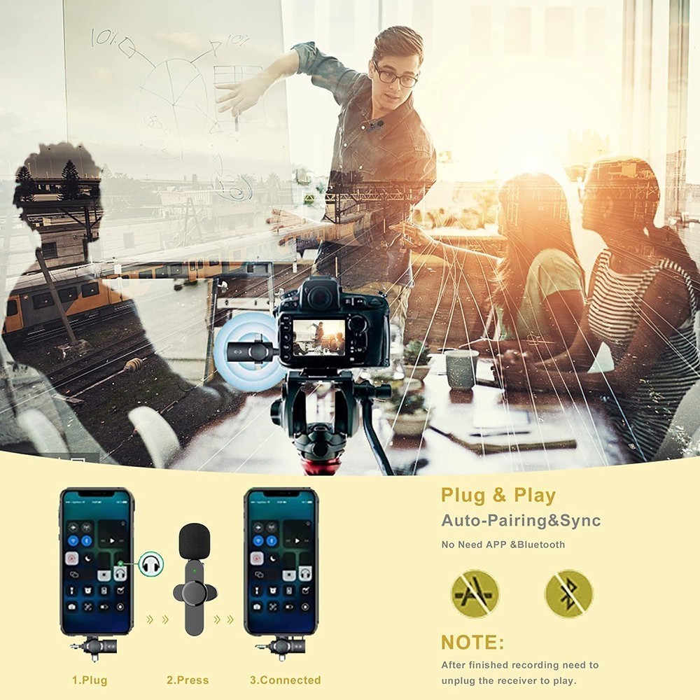 3.5mm Mini Lavalier Wireless Microphone Audio Video Recording For Android/iphone