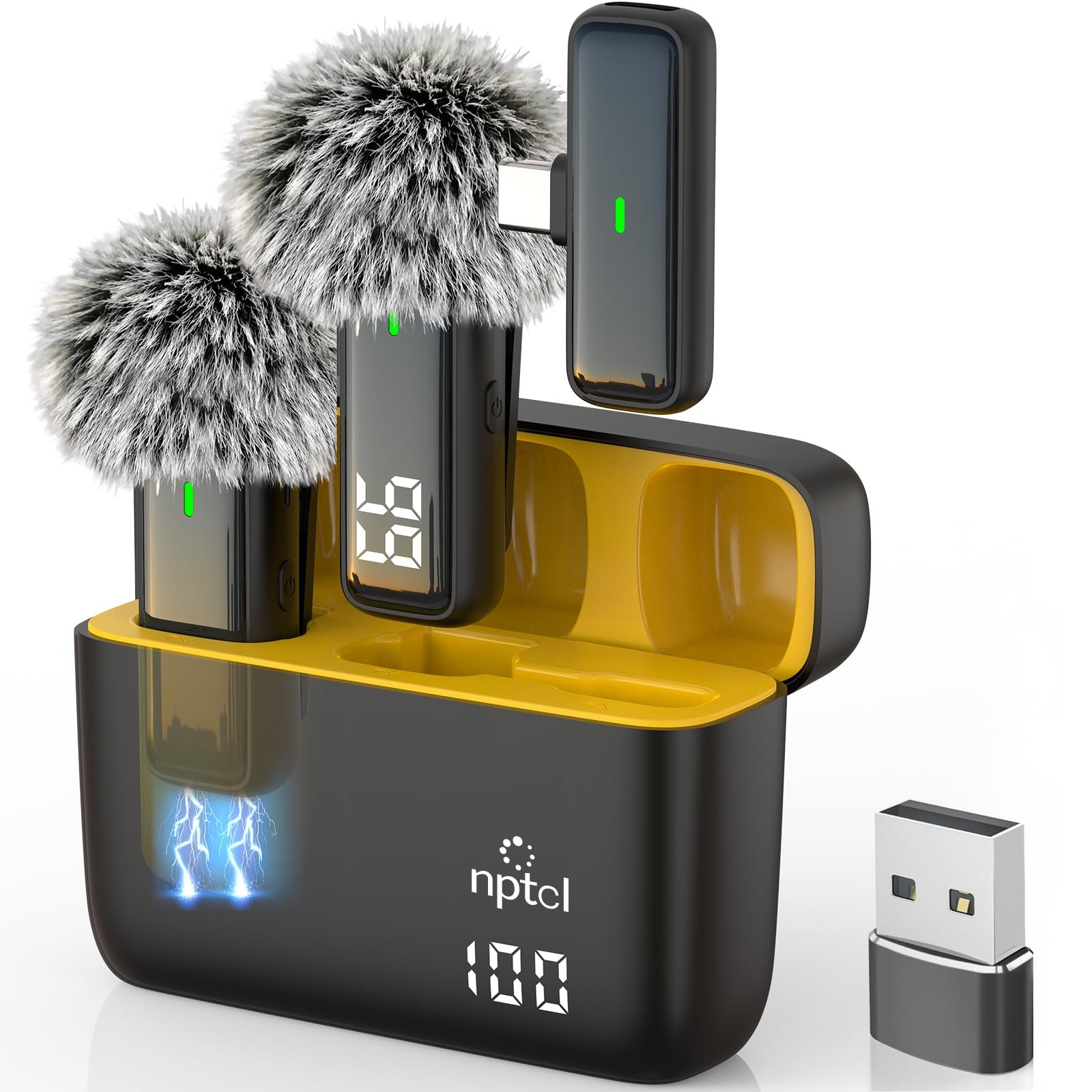 Wireless Microphone for iPhone 17/16/15 PC Laptop Computer Android