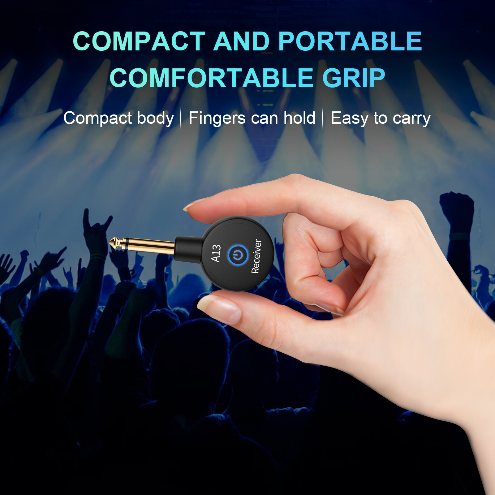 2.4GHz Wireless Guitar Bass System Dual Transmitter Receiver Rechargeable 100ft