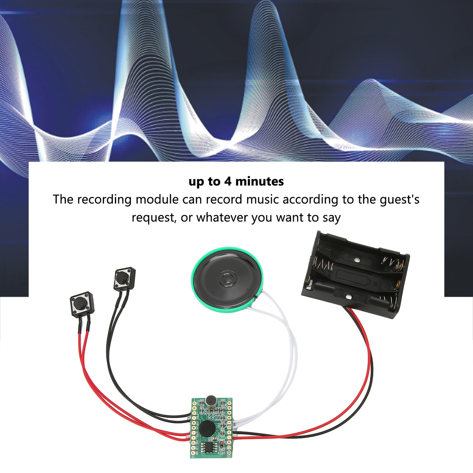 Recording Module 4 Minutes Longer Battery Powered Sound Voice Recording Pla TVGR