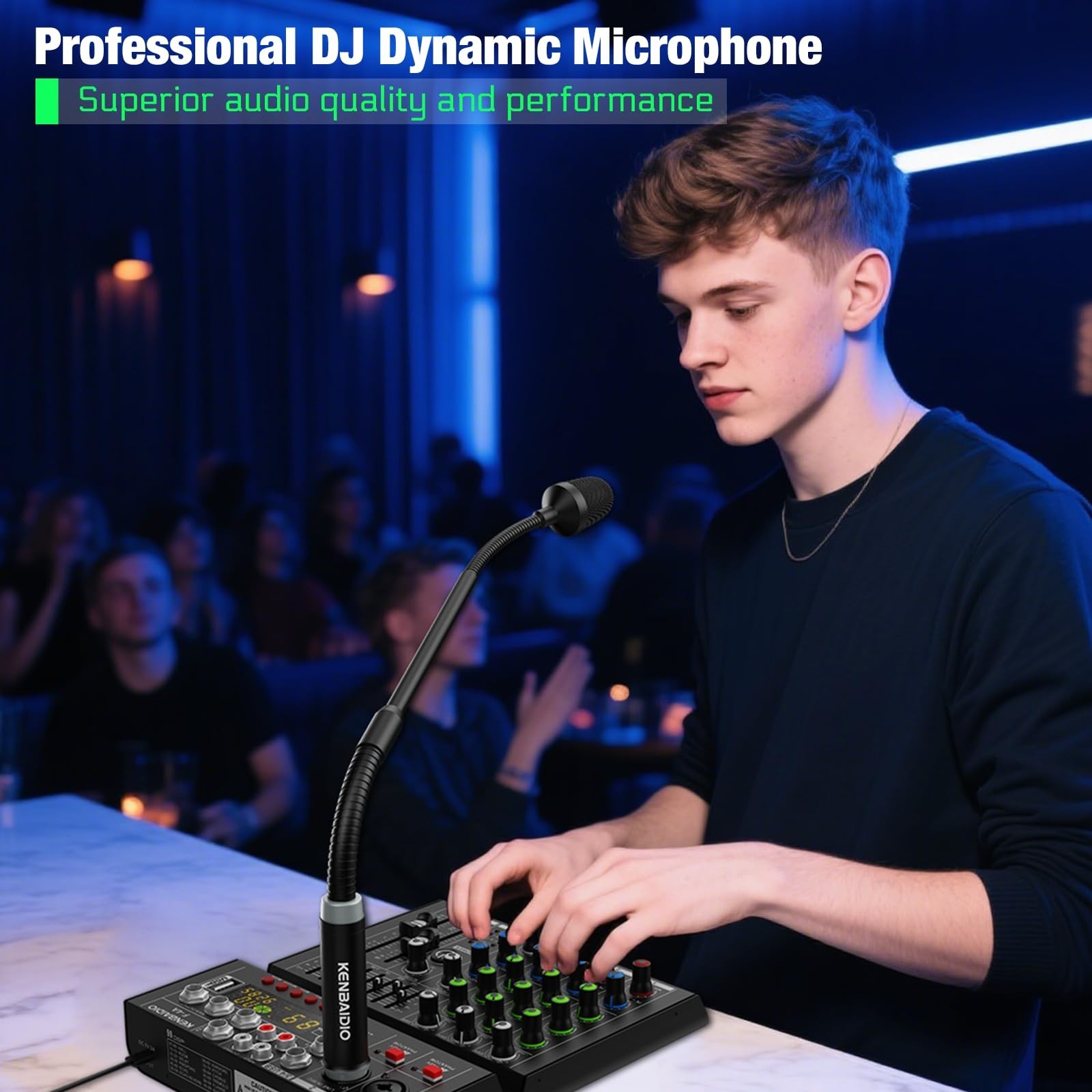 Flexible 17″ Gooseneck XLR Dynamic Microphone for Karaoke, DJ, Video Conferencin