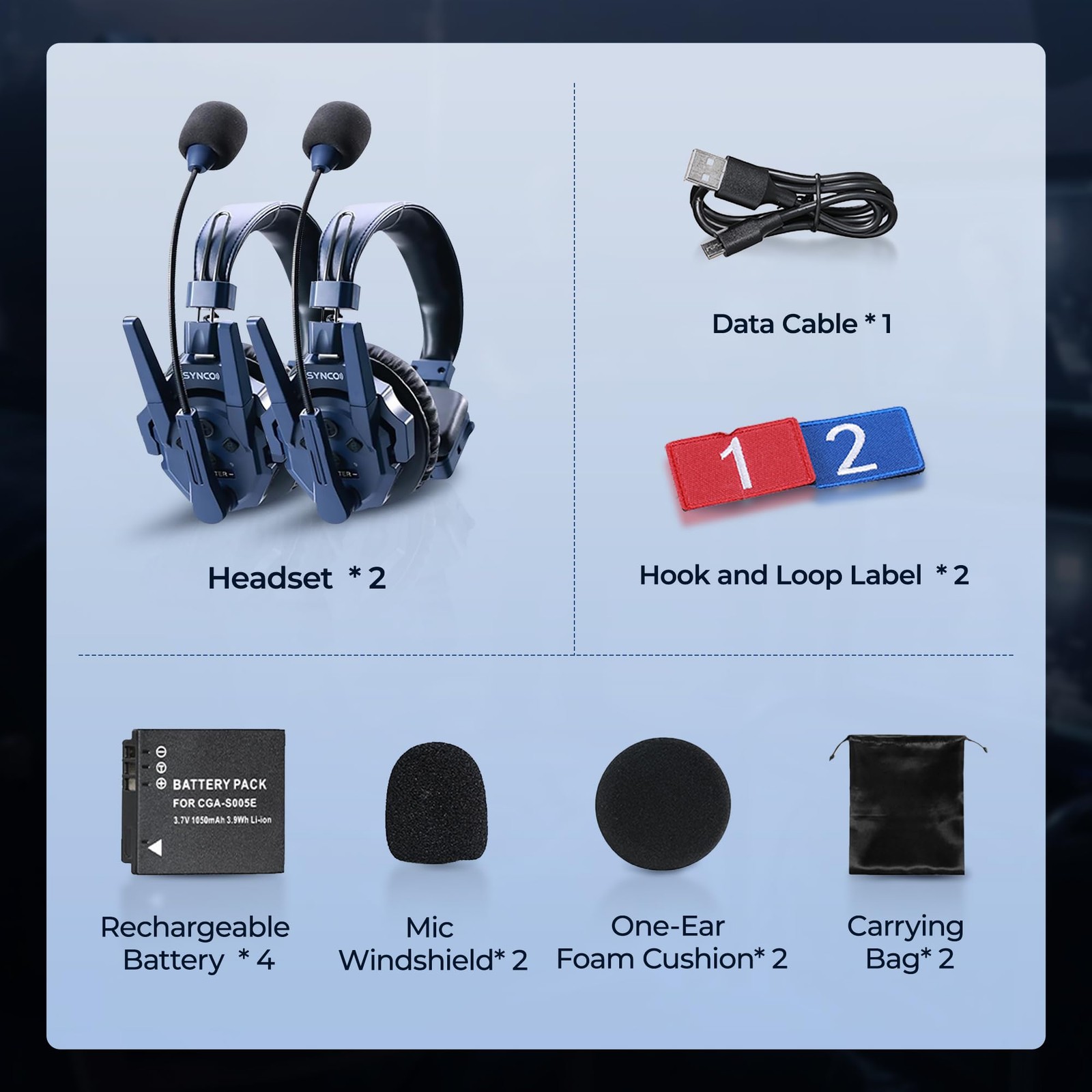 SYNCO Xtalk Master 2-Person Wireless Intercom Headset Master2, Black