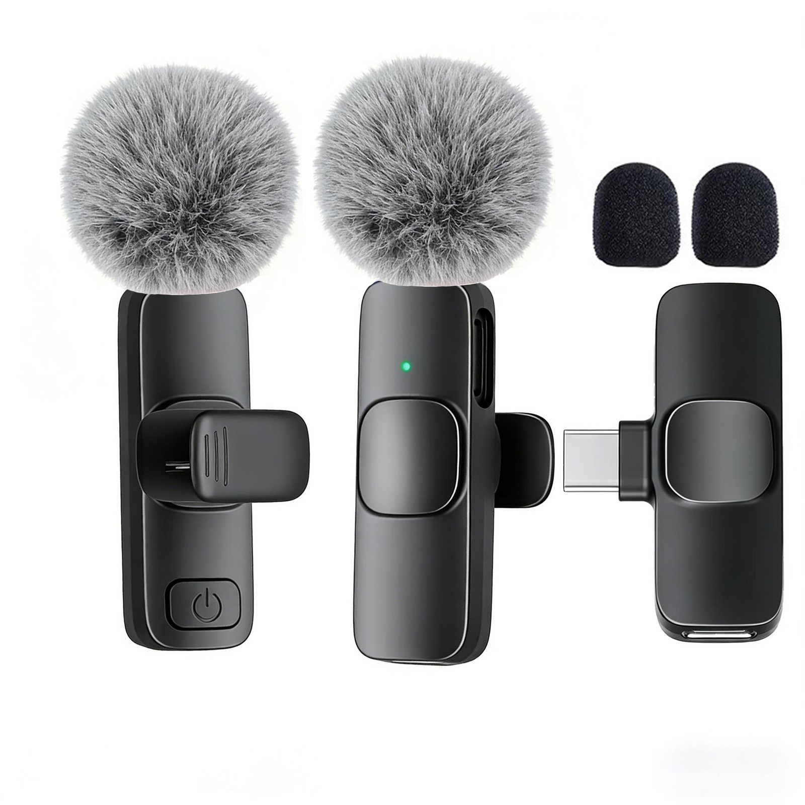 Type-C Wireless Lavalier Microphone for Smartphone PC Camera Plug Play Noise Red