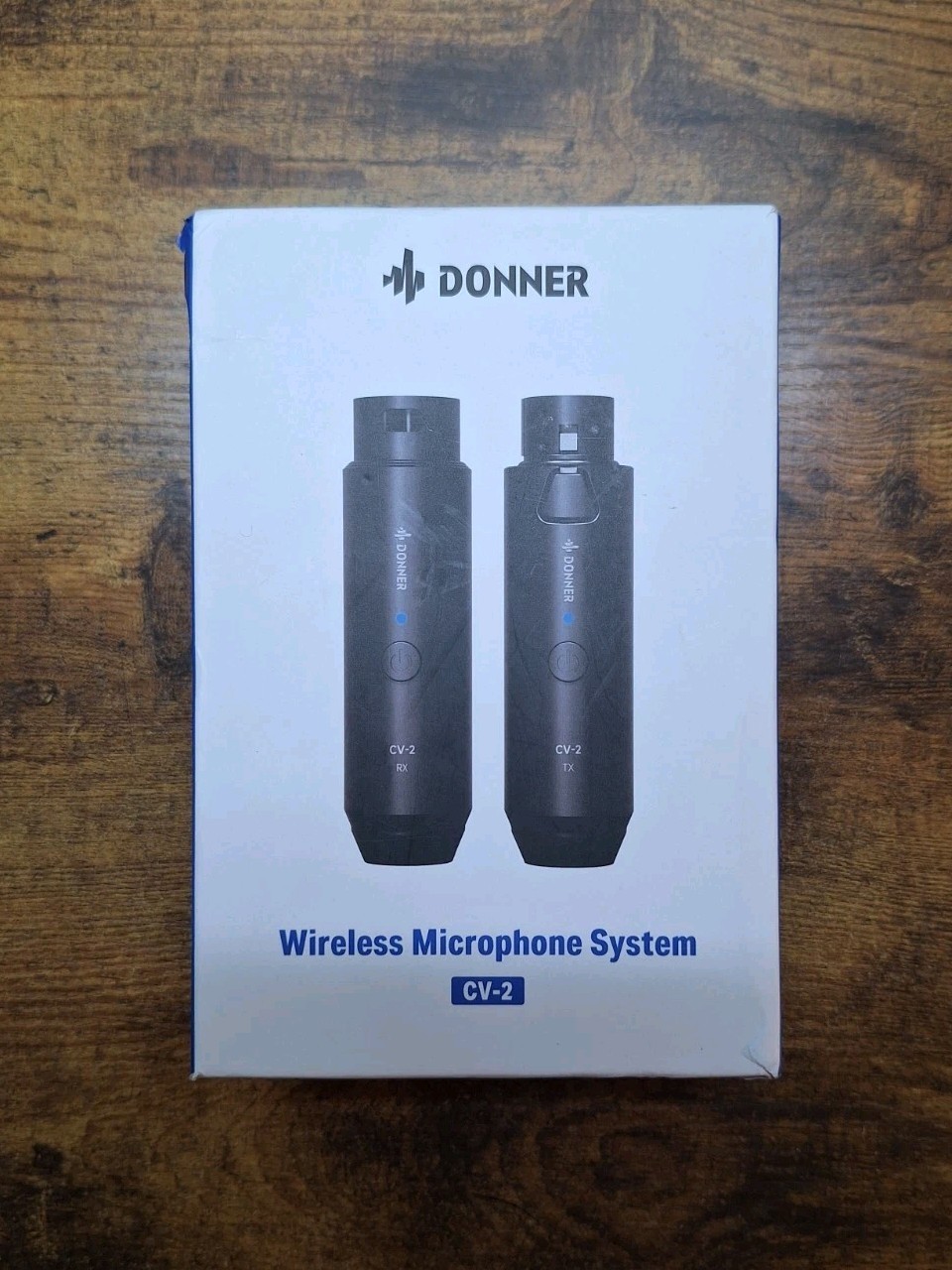 Donner CV-2 Wireless XLR Microphone Transmitter Receiver, 2.4Ghz Plug-On Mic