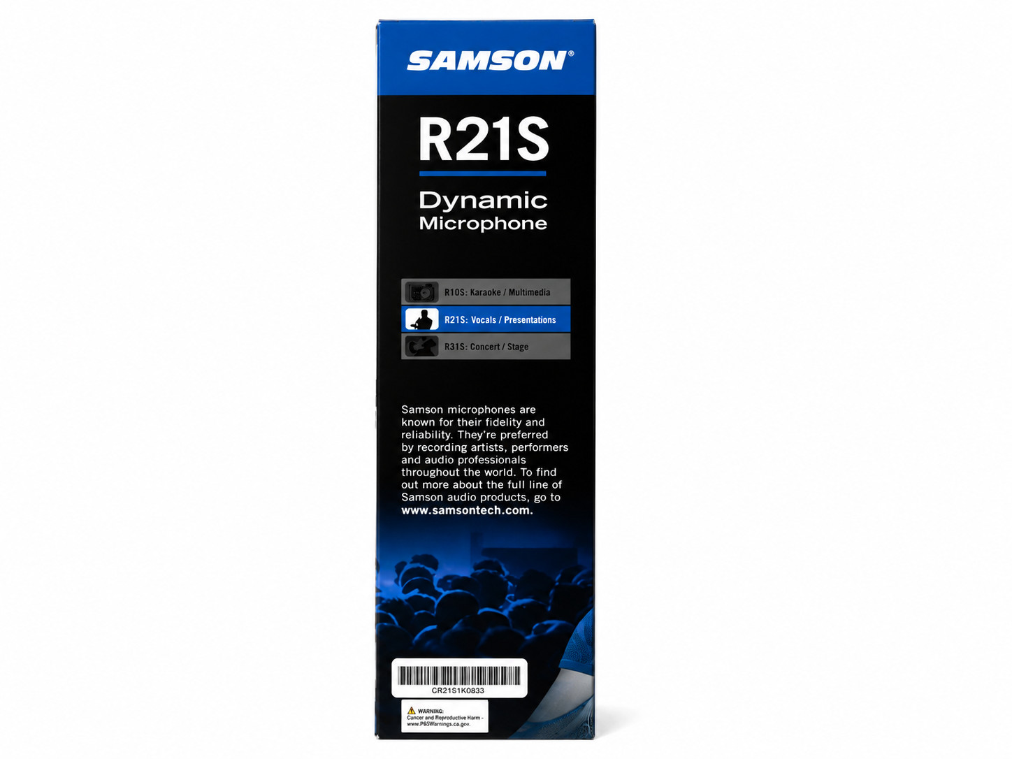 Samson R21S Dynamic Cardiod Handheld Microphone Black New In Box Free Shipping