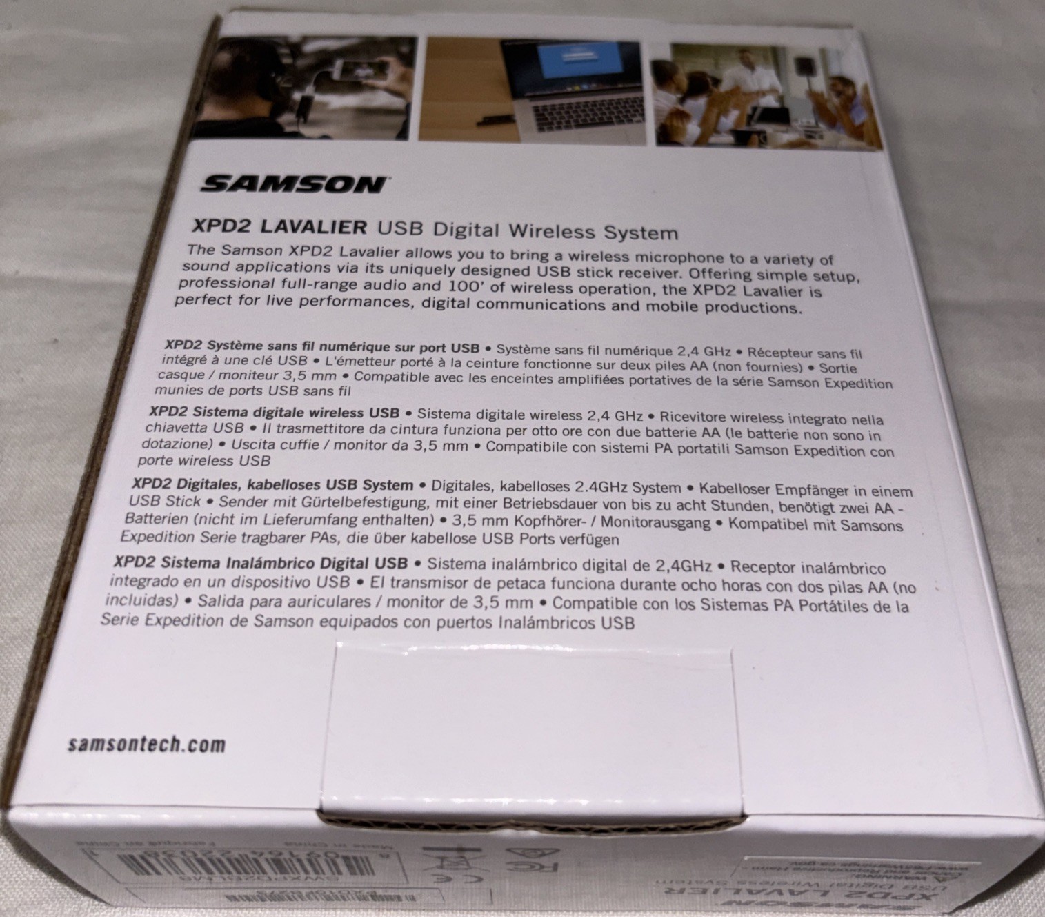 Samson Stage XPD2 Wireless Live Stream Podcast Broadcast Lavalier Mic System