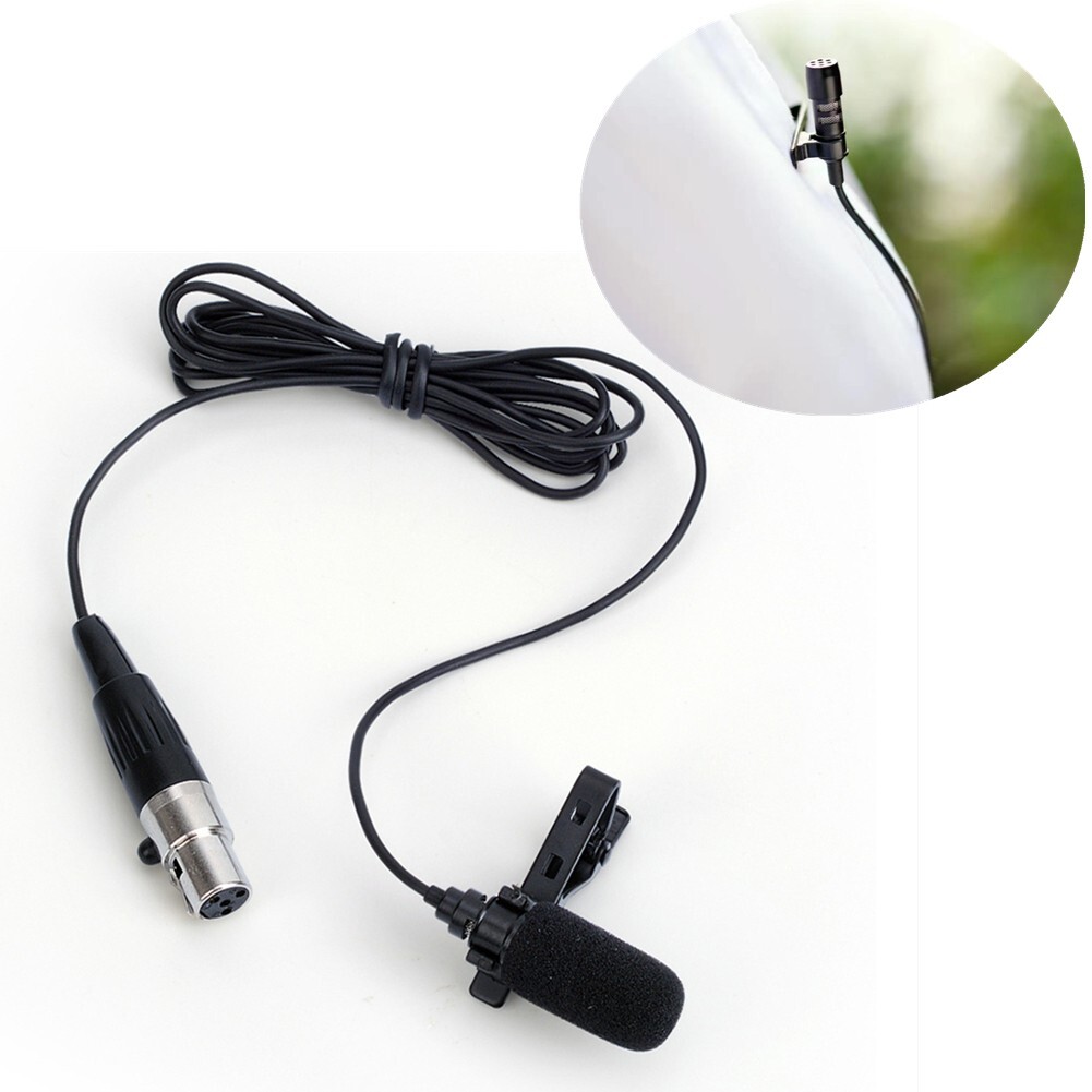 Lavalier Lapel Microphone Mini Stereo Clip On Condenser For SHURE Wireless Mic