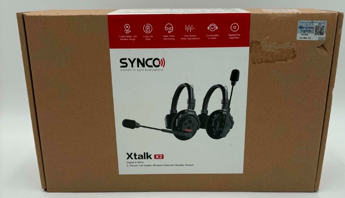 SYNCO XTALK X2 Wireless Intercom Headset System 2.4GHz 350M/1148FT For 2 Persons