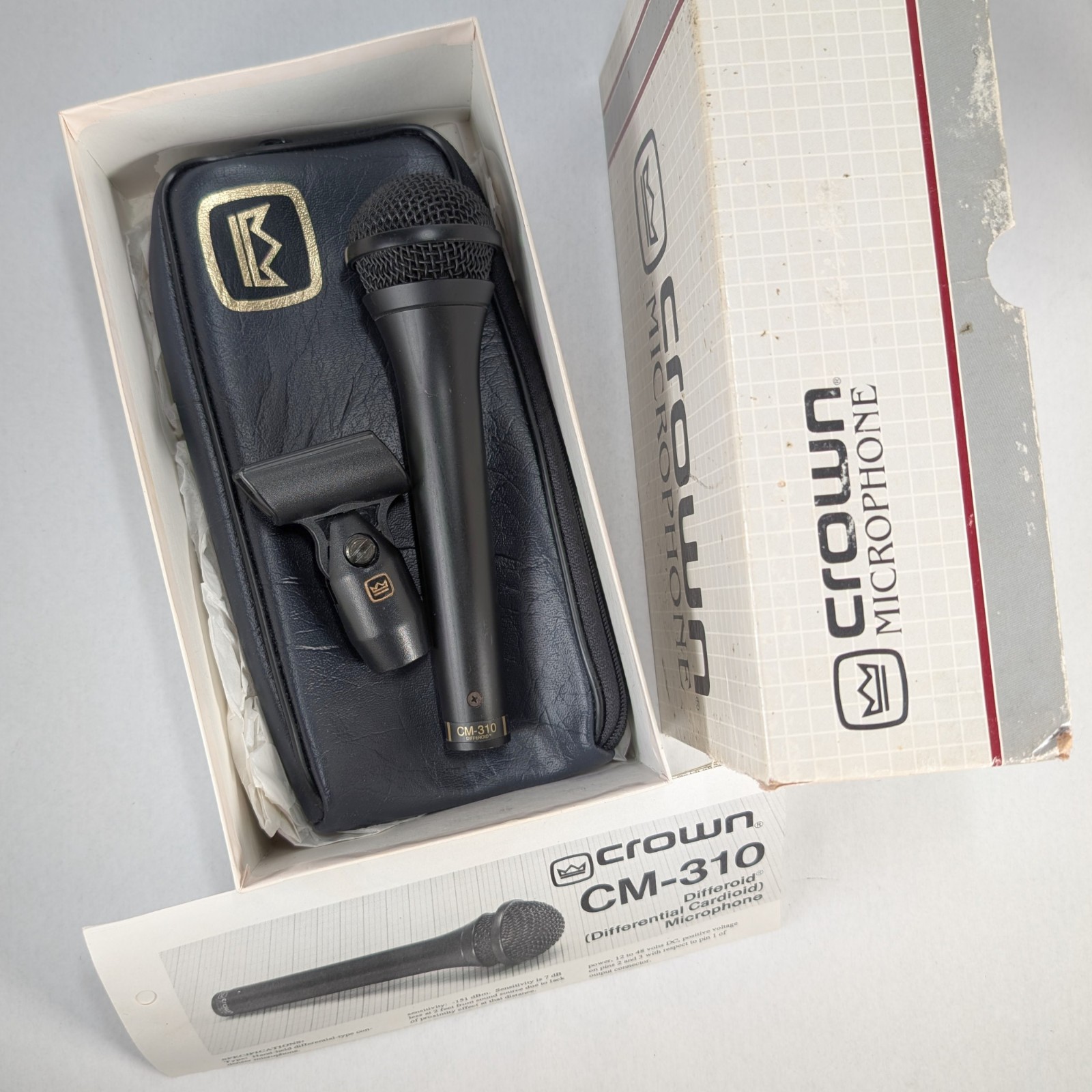 Crown CM-310 Vocal Stage Microphone CM310 — Rare Unused Factory Boxed Set
