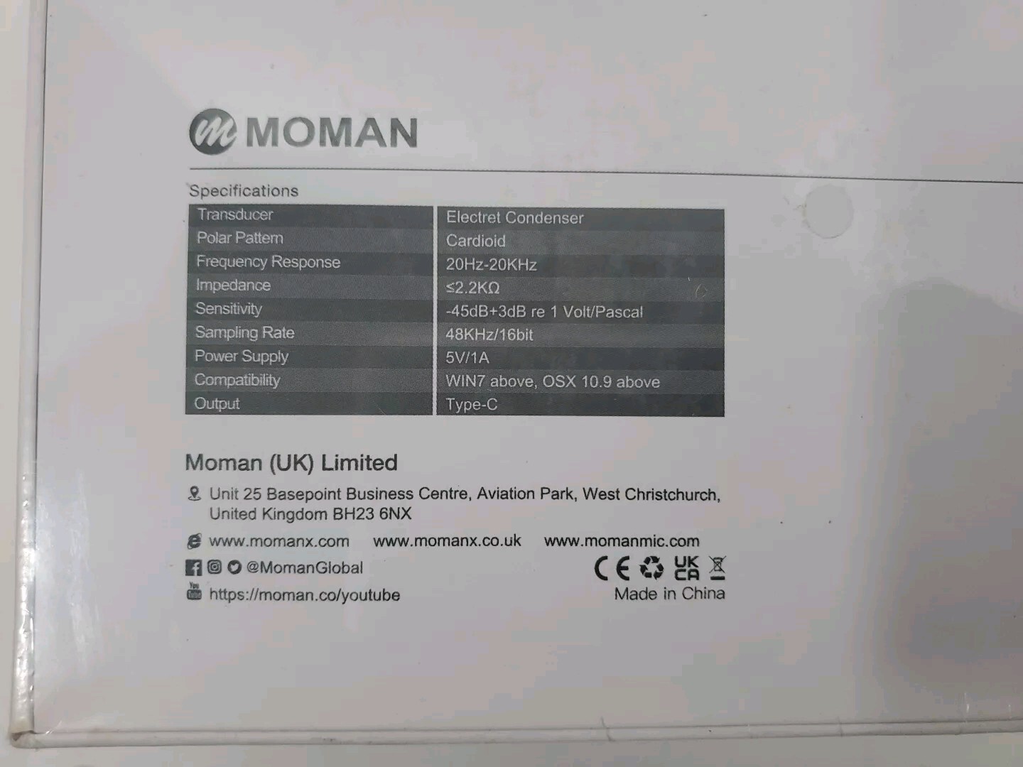 Moman USB Microphone EMP Desktop Condenser PC Microphones for Steaming Podcast