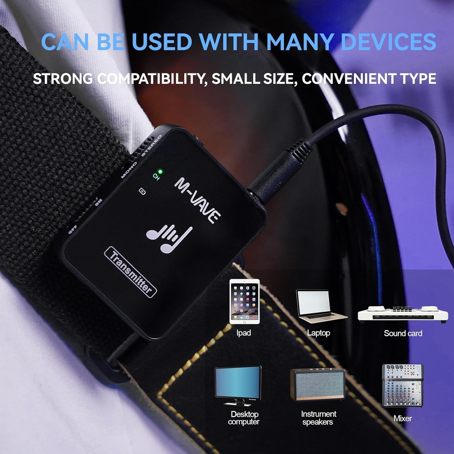 M-VAVE Wireless In Ear Monitor System 2.4G Stereo IEM Transmitter Receiver Stage
