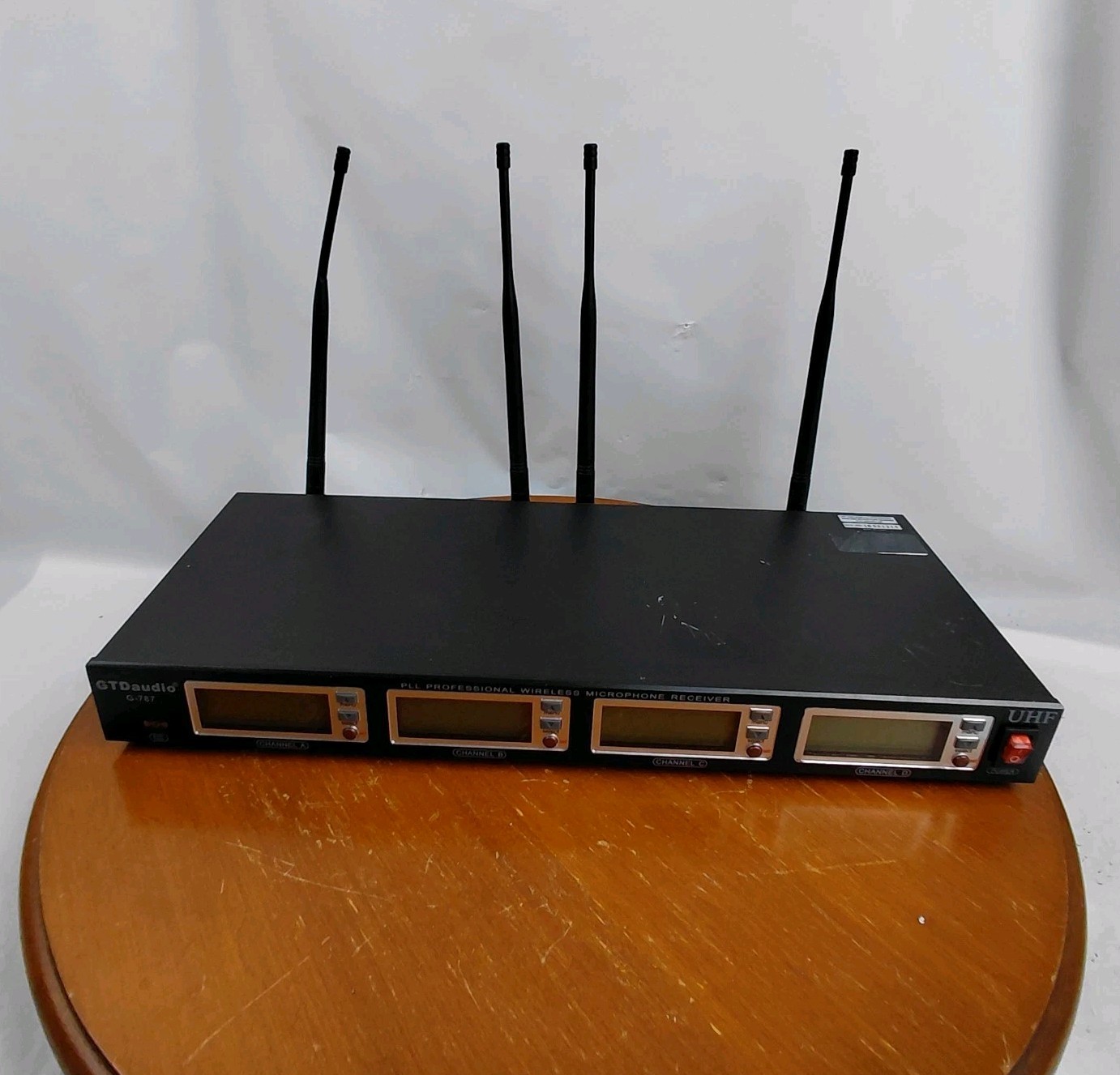 GTD Audio G-787 UHF 4-Channel Wireless Microphone Receiver NO Power Cord
