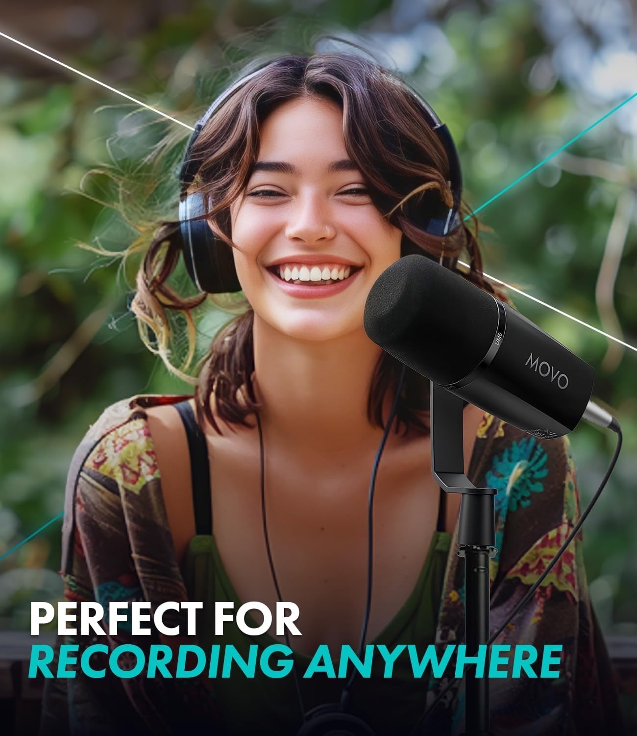 Movo UM6 Dynamic Podcast MicrophonePreamp – XLR and USB C Outputs