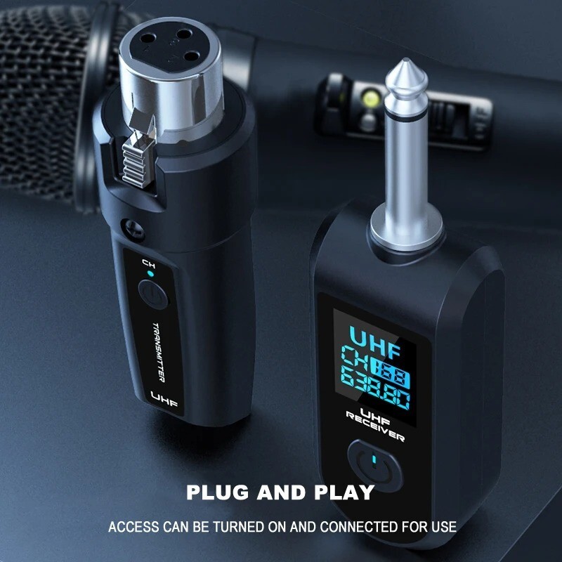 Wired to Wireless Microphone System Converter Transmitter Receiver New