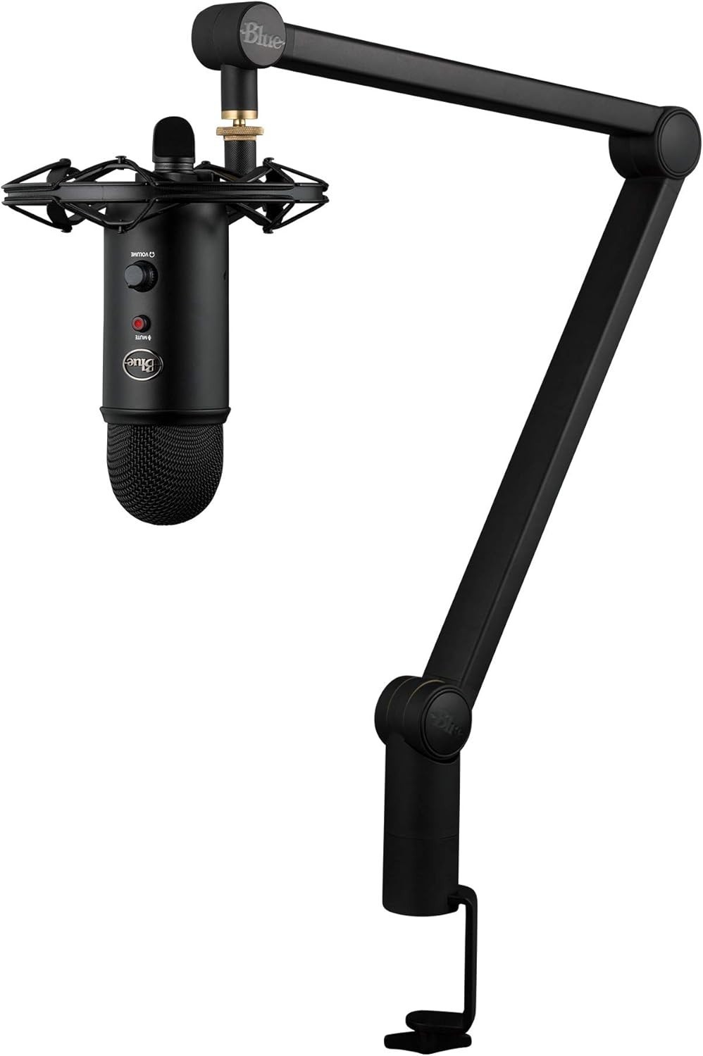 Blue Yeticaster Standing Microphone USB Professional Broadcast Mute Button Black