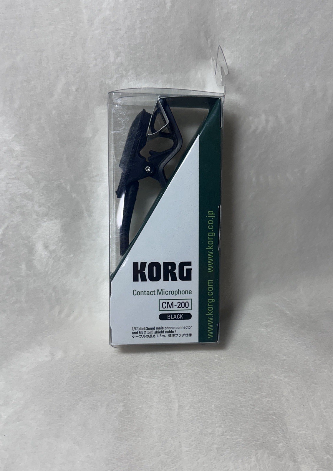 Korg CM-200 Contact Microphone Black for Clarinet, Flute, Saxophone 1/4” Connect