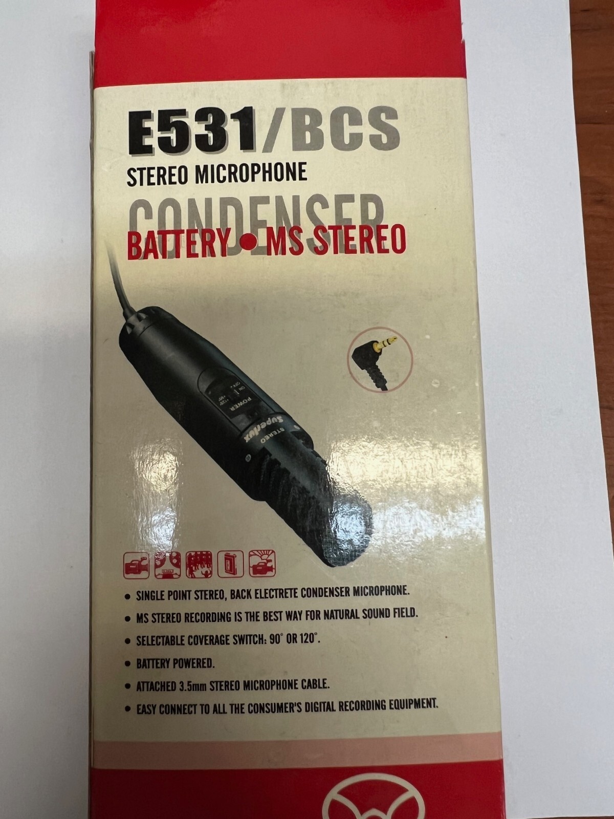 Superlux E531/BCS Stereo Condenser Microphone Battery MS Stereo Brand New