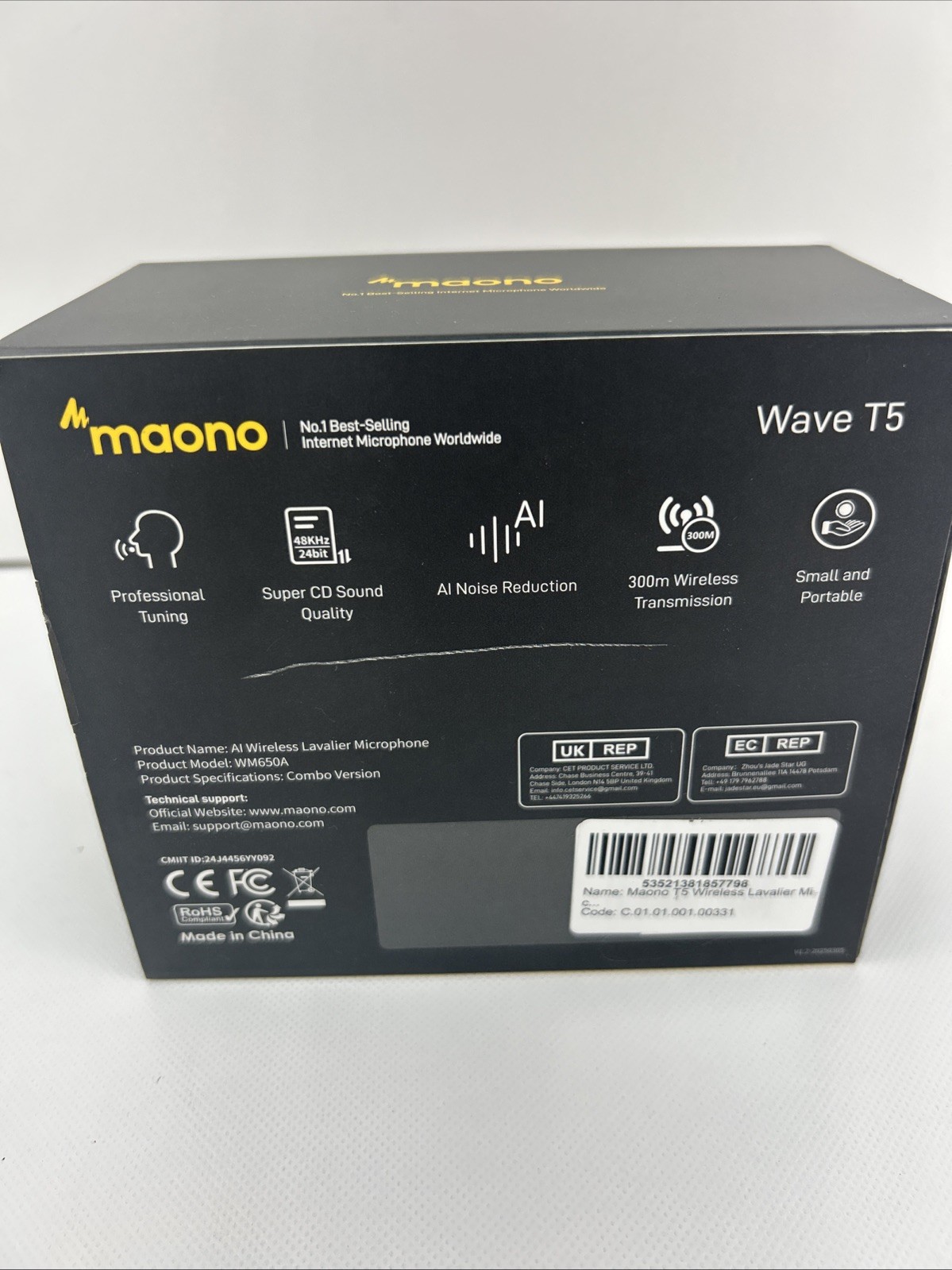 MAONO Wireless Lavalier Microphone for Camera/PC/Laptop/Phones