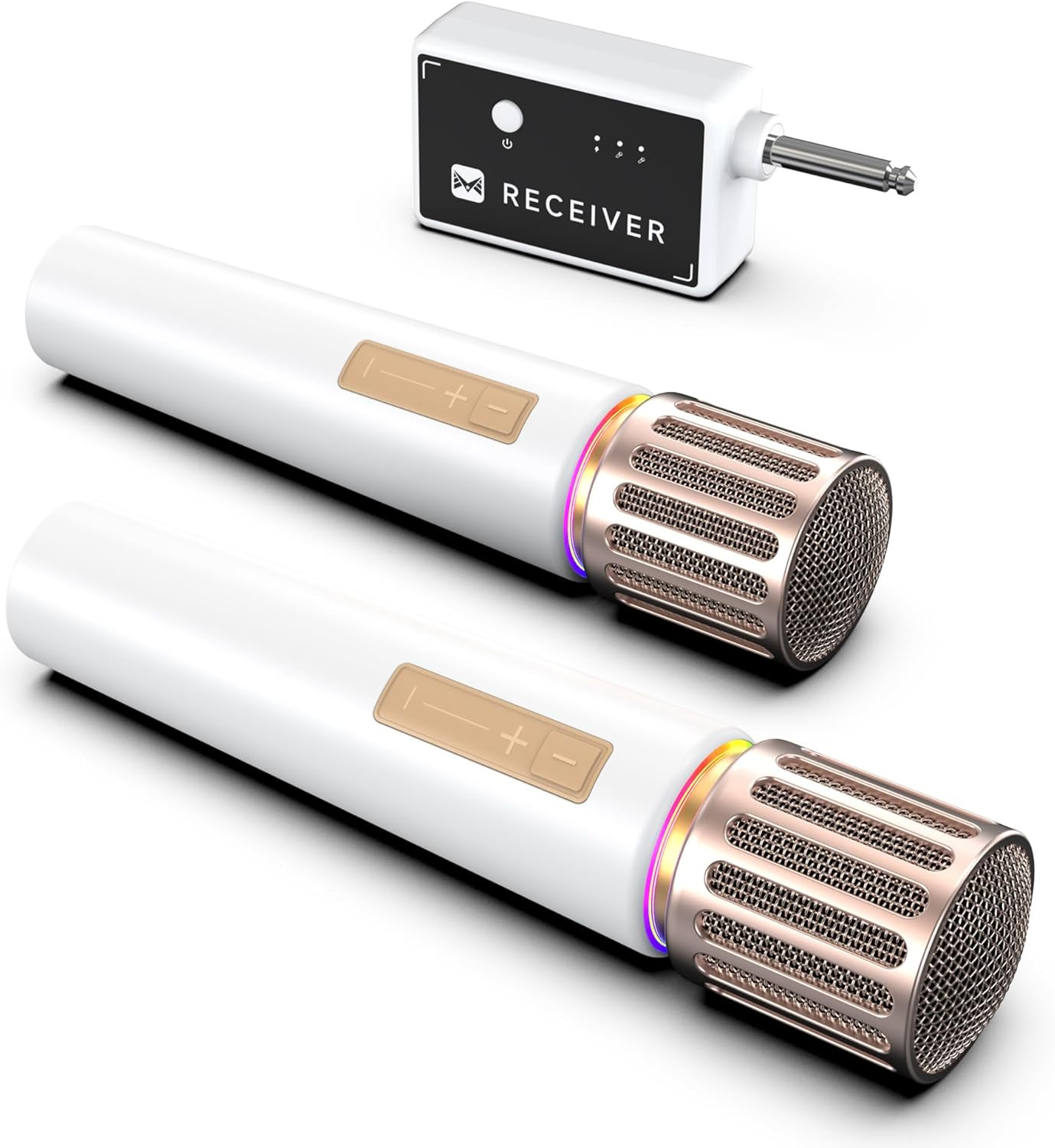 Microfonos inalambricos luces led duracion40h alcance200ft karaoke fiesta hogar